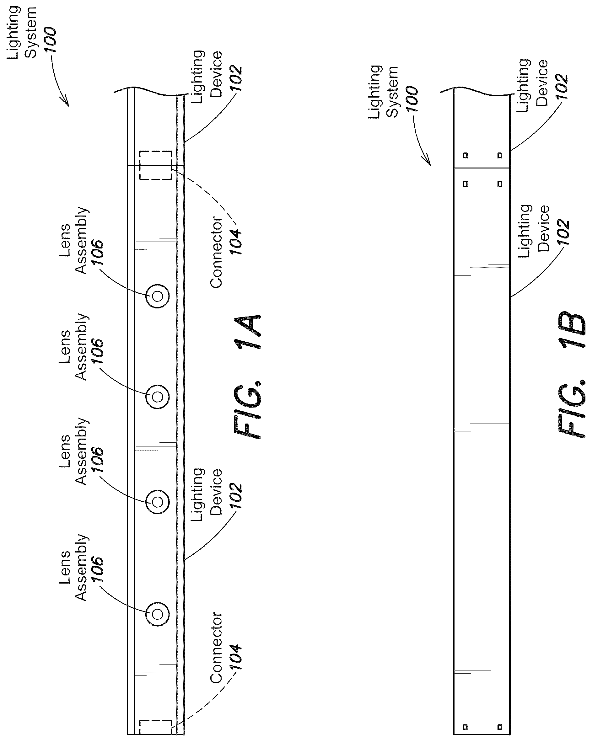 Patent US12129990 Figure 1 – Lighting system with lens assembly