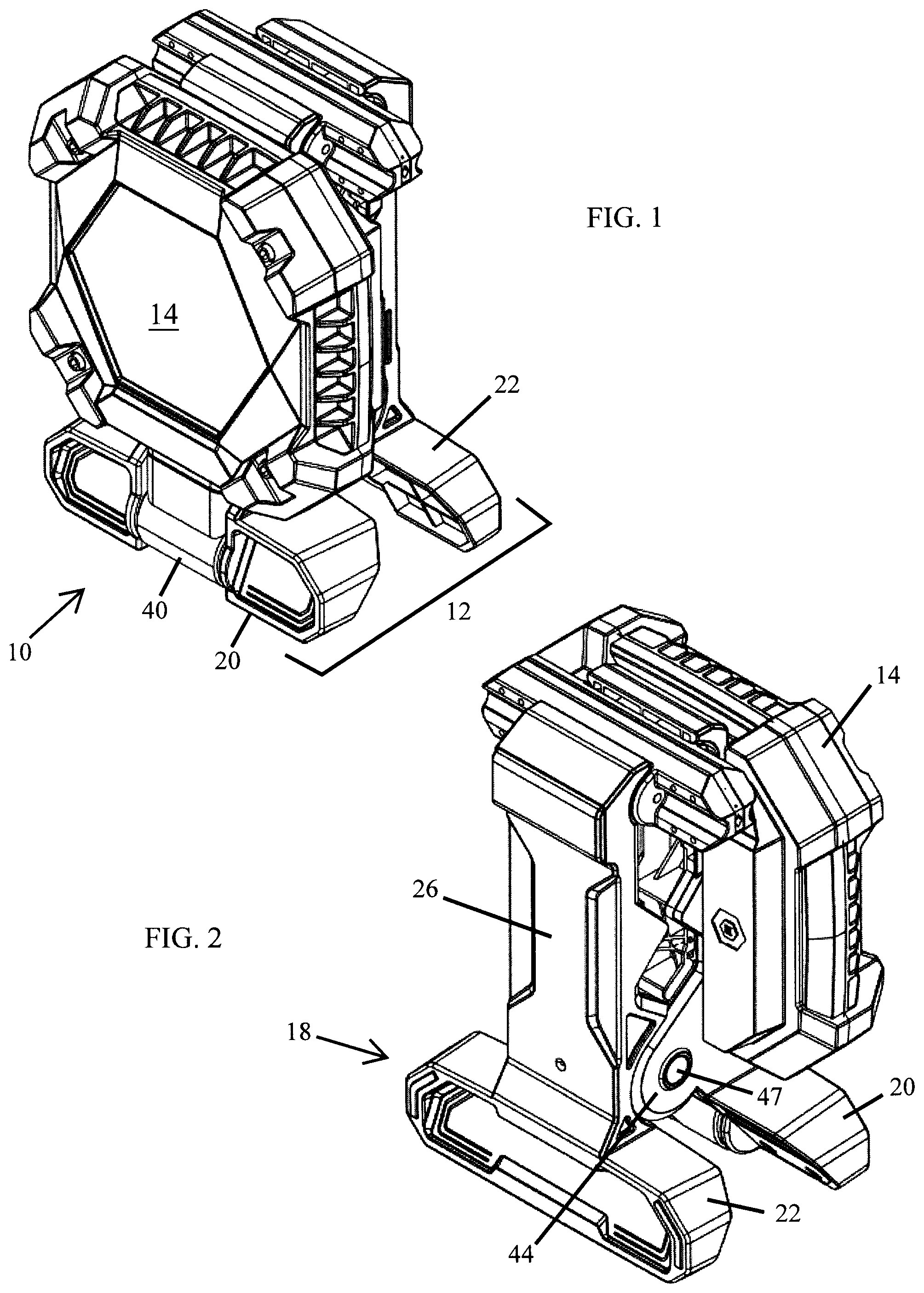 Patent US12129992 Figure 1 – Clamping work light