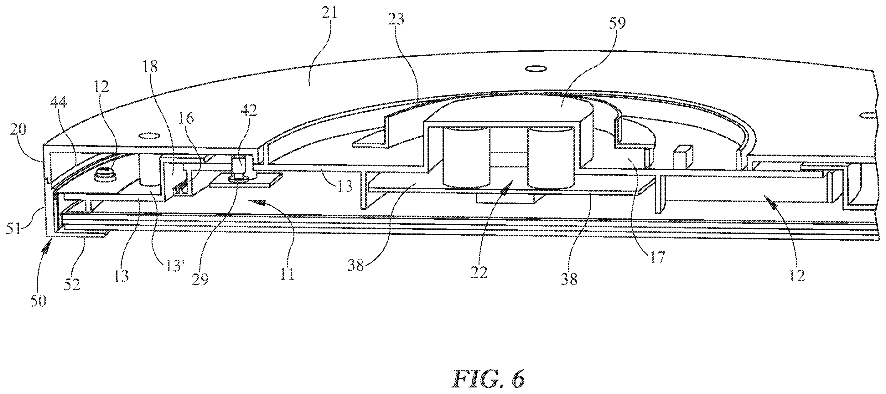 Patent US12129996 Figure 4 – Duo LED light fixture with a downlight source and an optionally operable upper light source