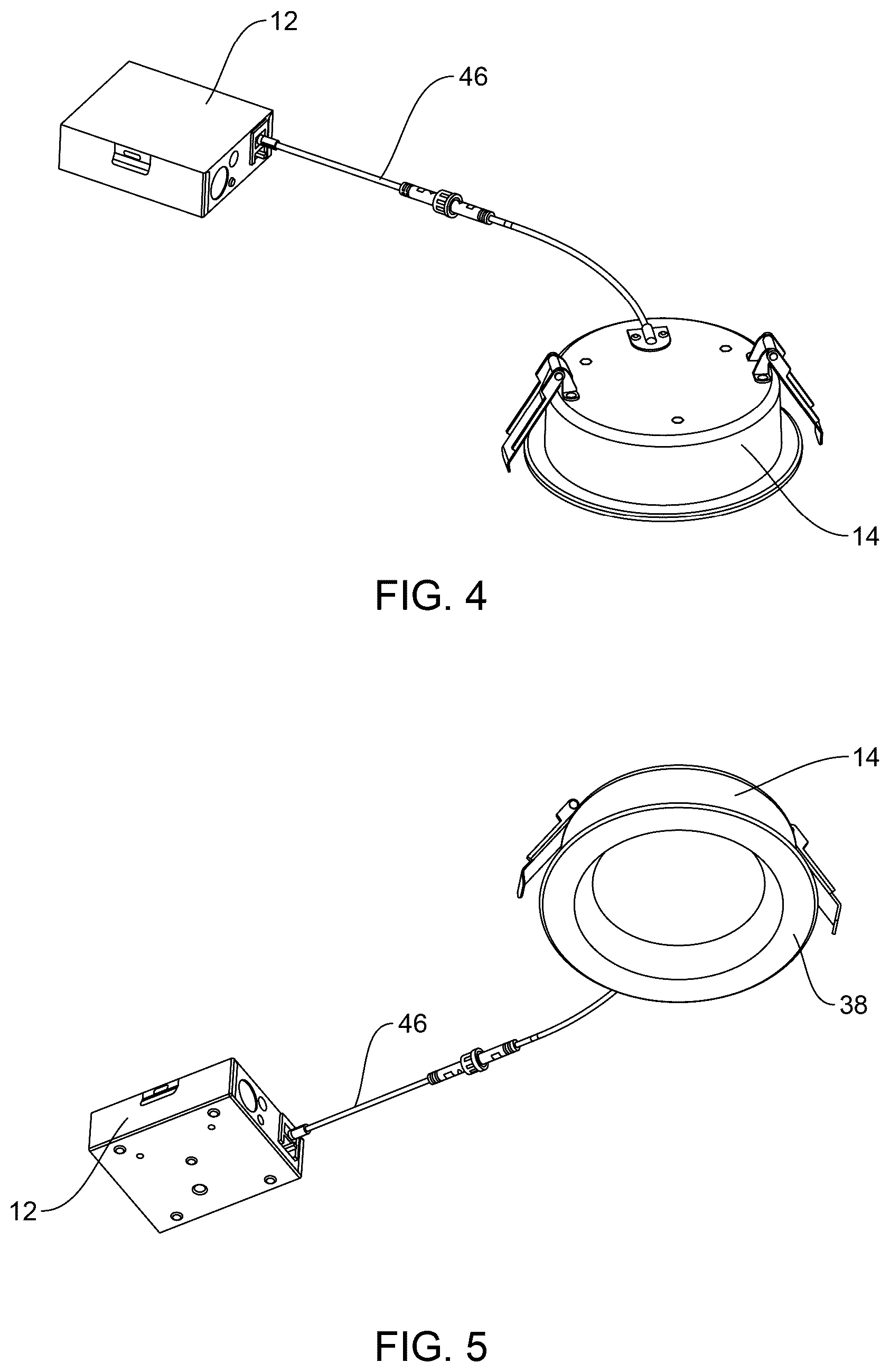 Patent US12129999 Figure 4 – Direct mount fire rated recessed luminaire