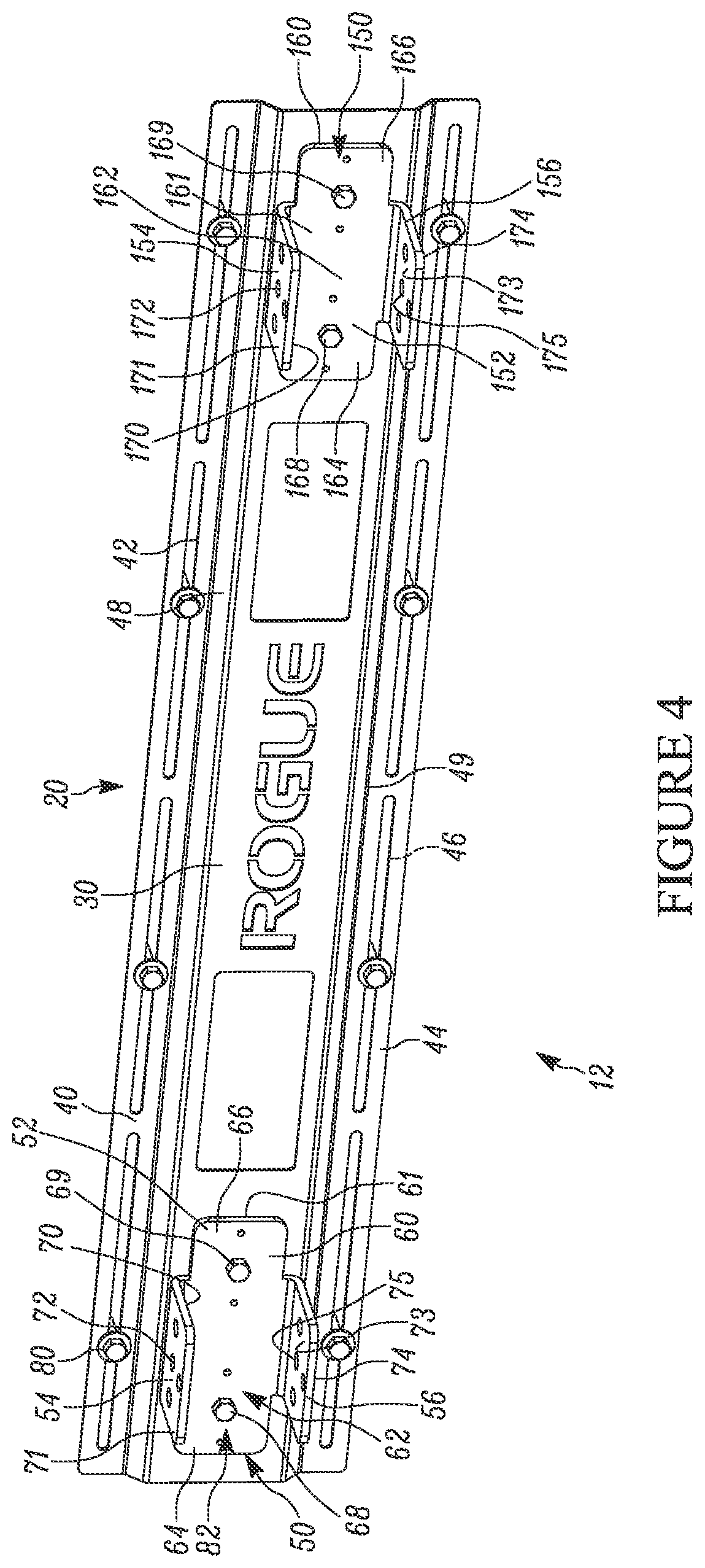 Patent US12134003 Figure 4 – Weightlifting rack assembly and wall mount bracket for a weightlifting rack assembly