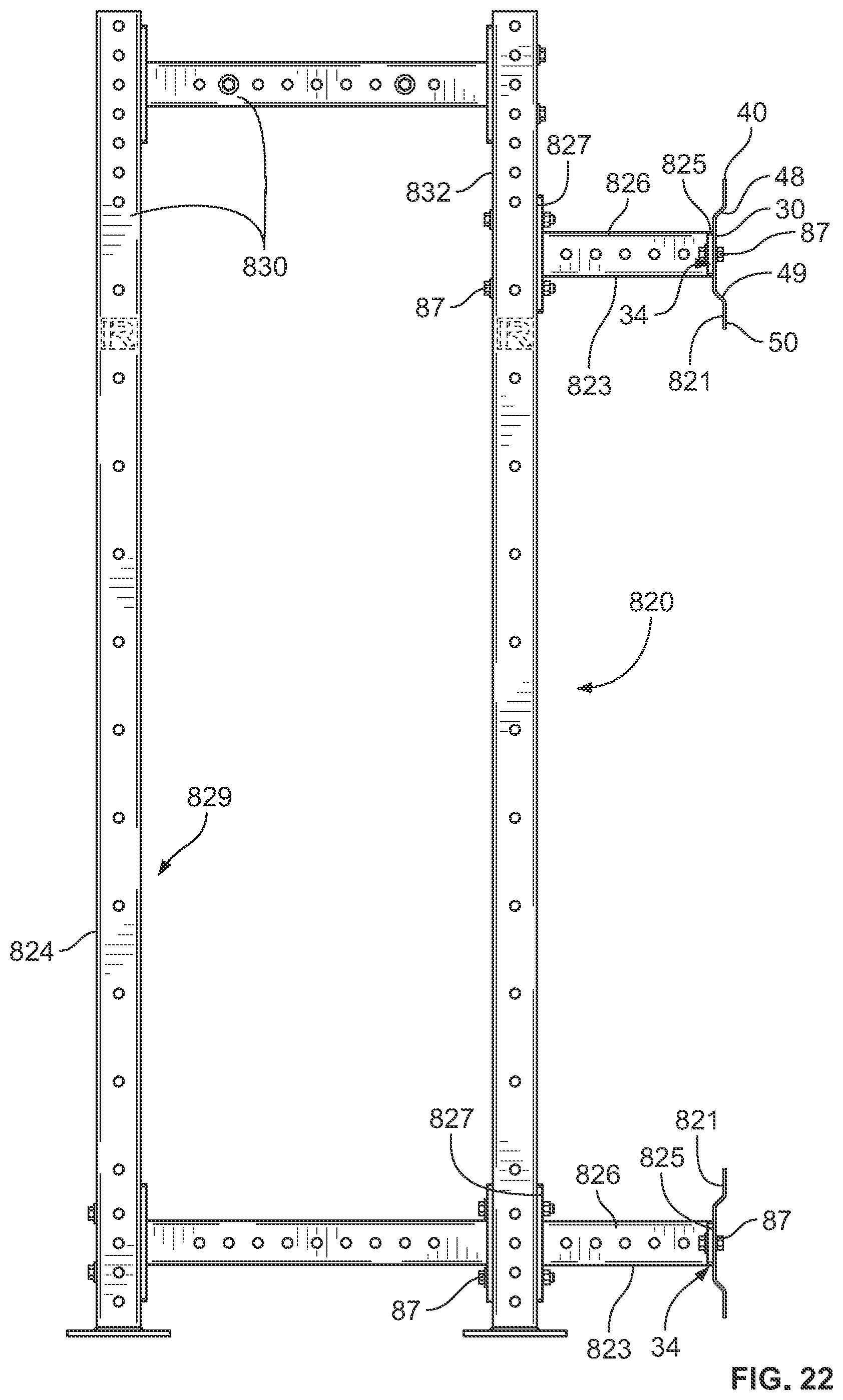 Patent US12134003 Figure 19 – Weightlifting rack assembly and wall mount bracket for a weightlifting rack assembly