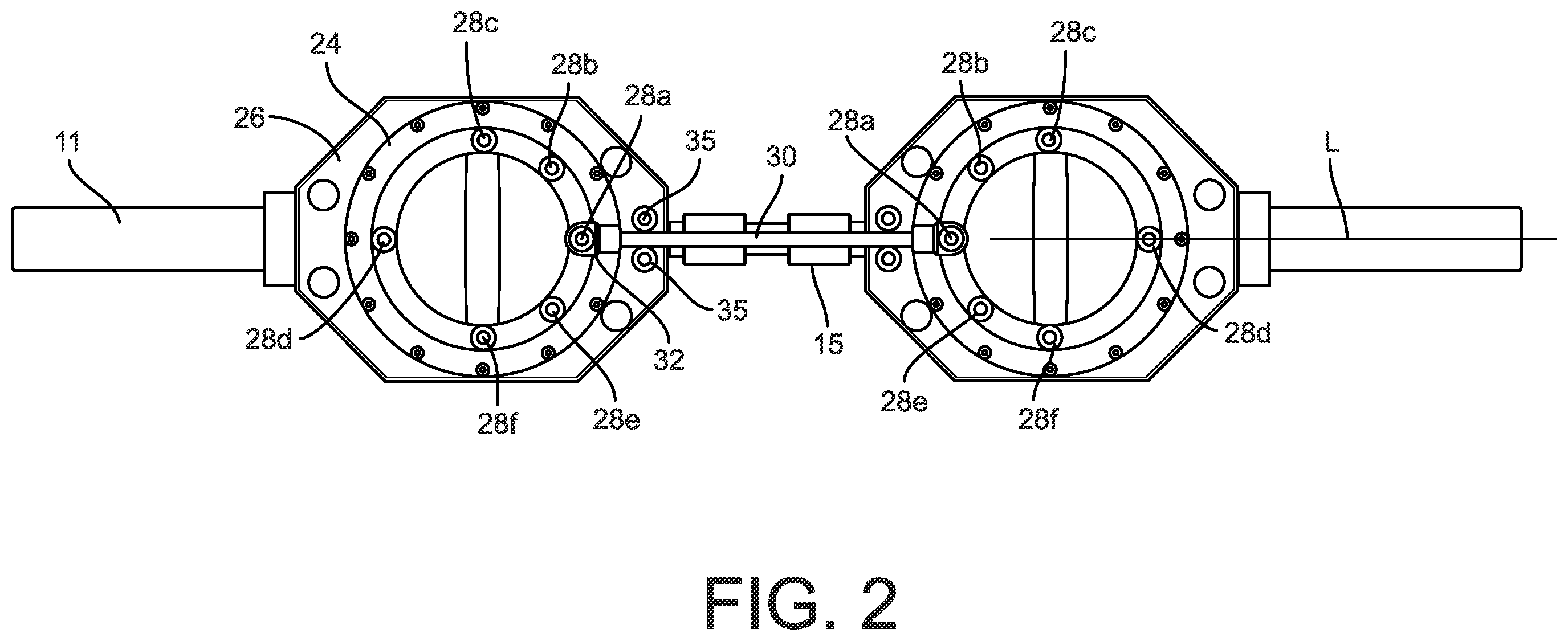 Patent US12134005 Figure 2 – Exercise bar with dynamically rotating hand grips