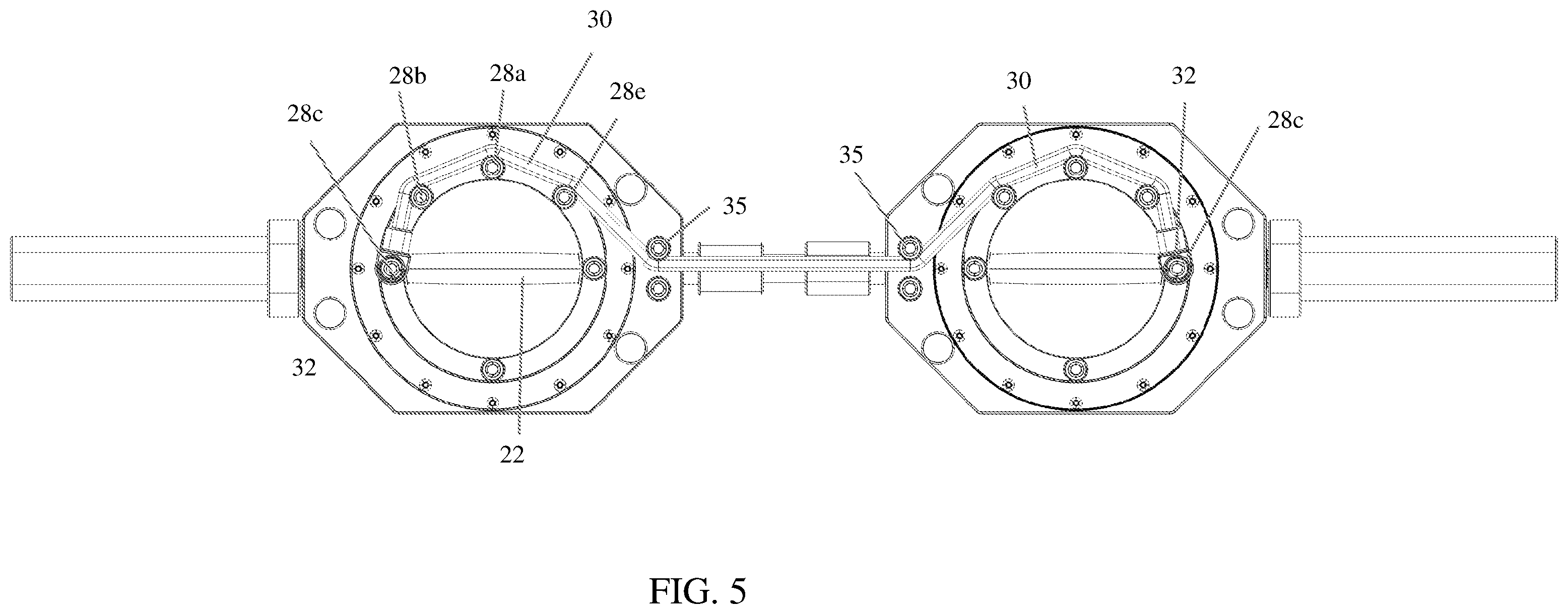 Patent US12134005 Figure 5 – Exercise bar with dynamically rotating hand grips