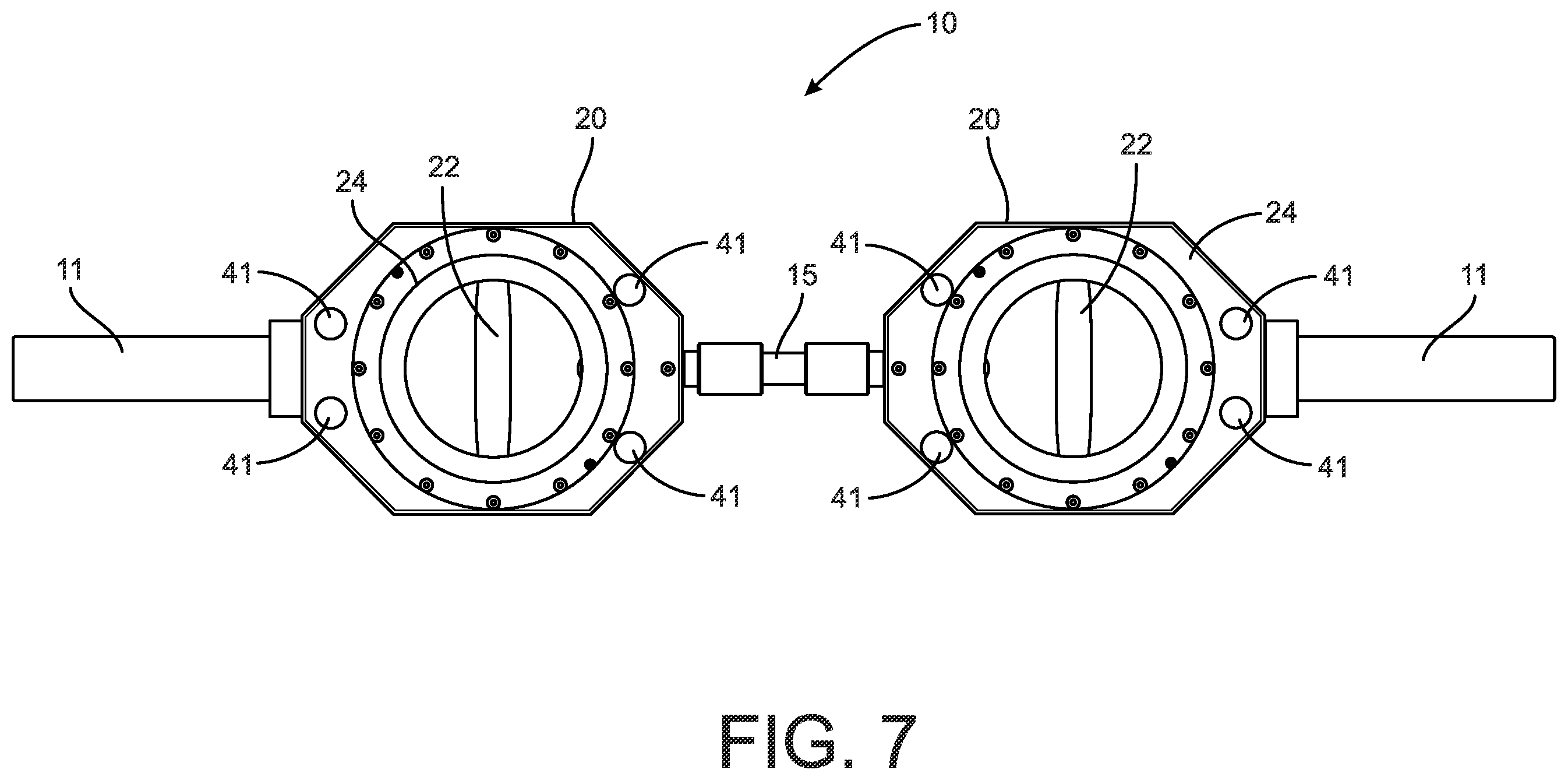 Patent US12134005 Figure 7 – Exercise bar with dynamically rotating hand grips