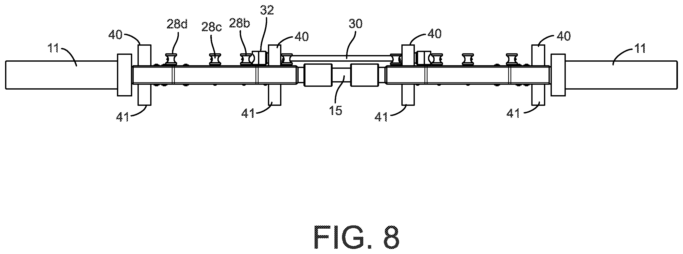 Patent US12134005 Figure 8 – Exercise bar with dynamically rotating hand grips