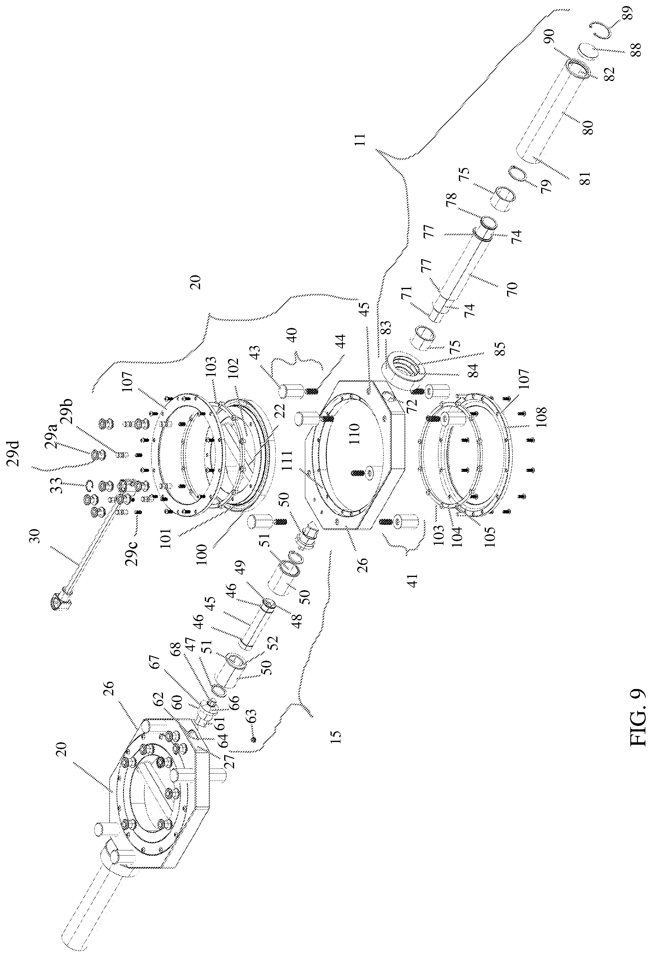 Patent US12134005 Figure 9 – Exercise bar with dynamically rotating hand grips