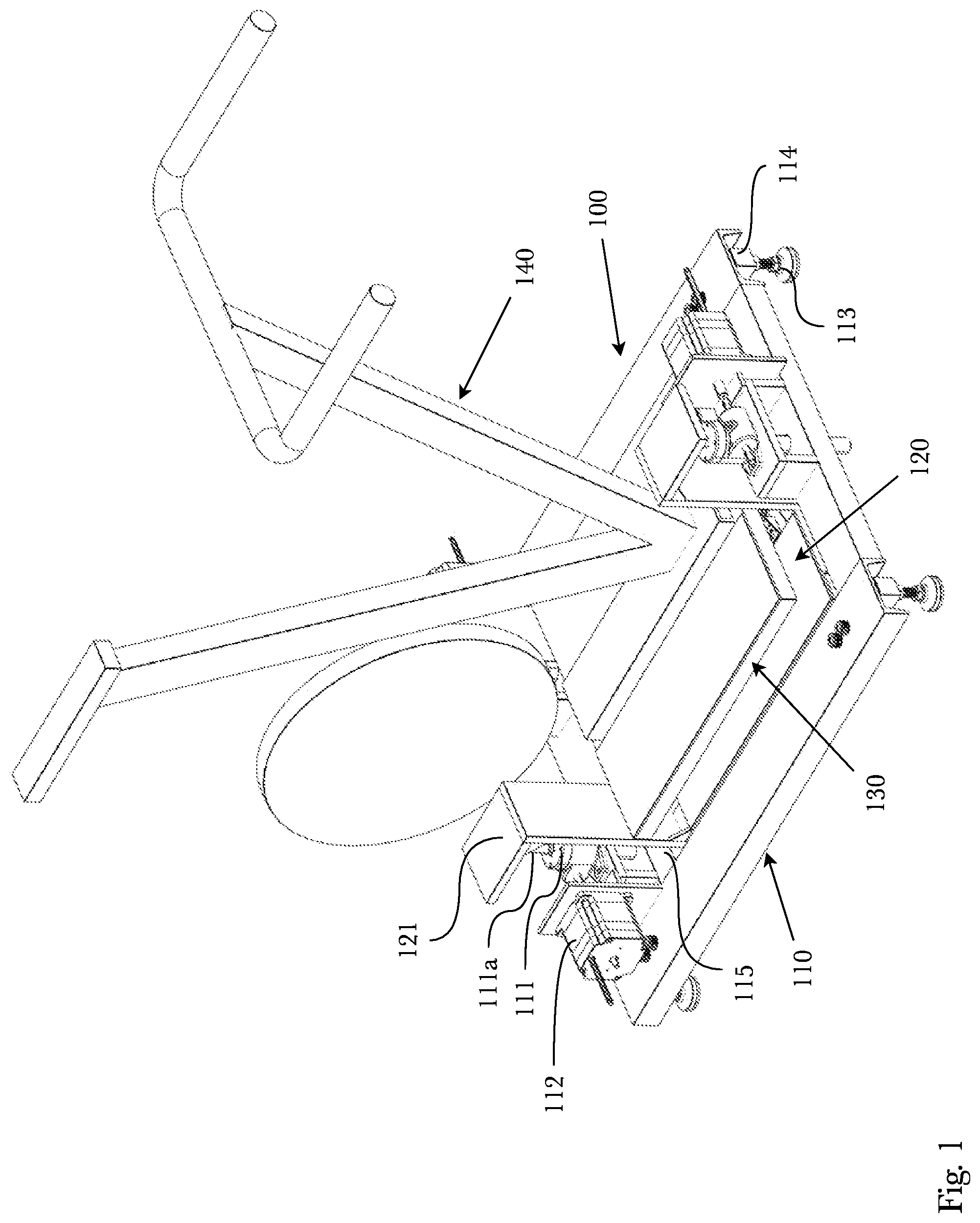 Patent US12134008 Figure 1 – Exercise machine platform for emulation of realistic movement