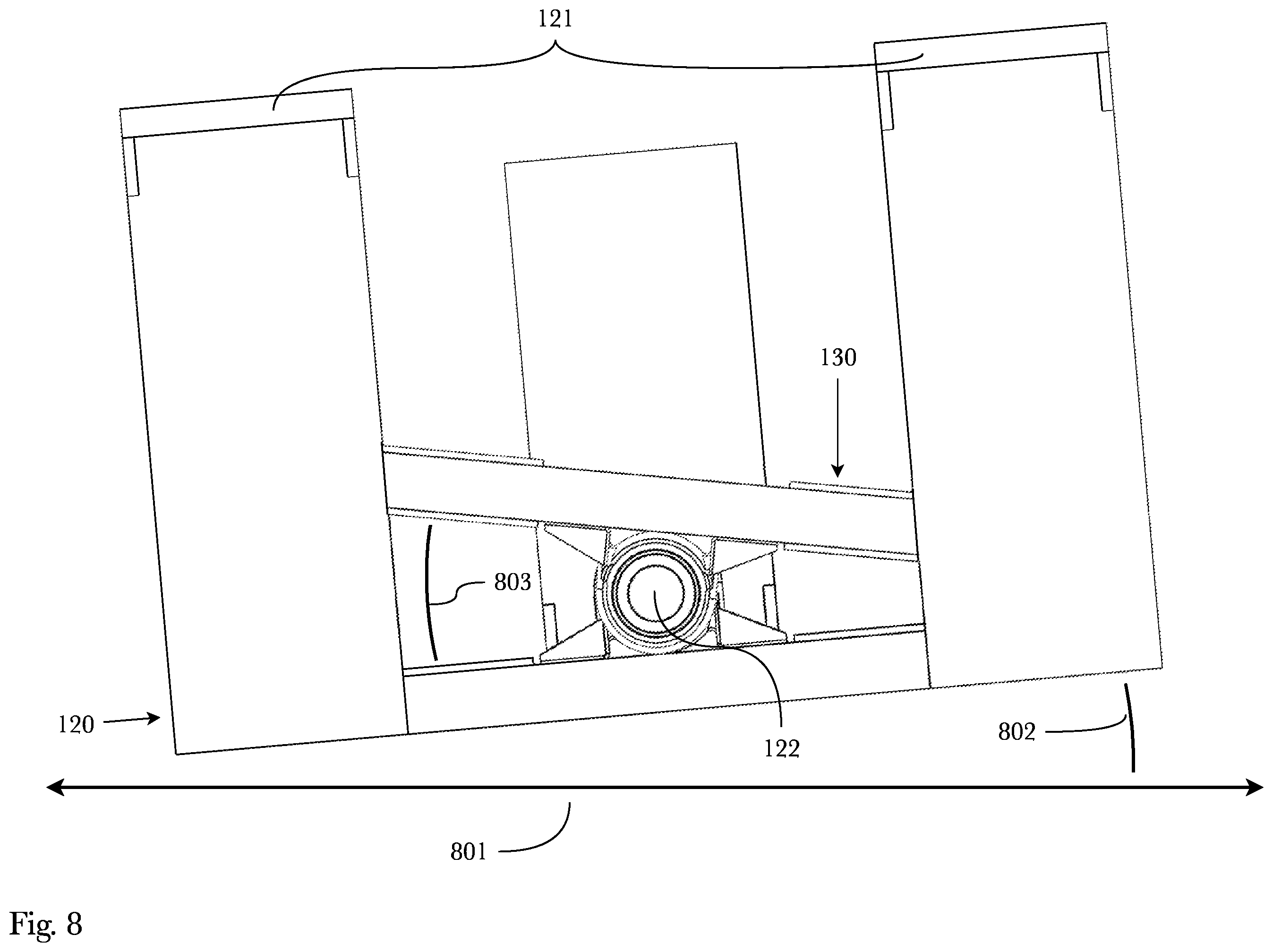 Patent US12134008 Figure 8 – Exercise machine platform for emulation of realistic movement