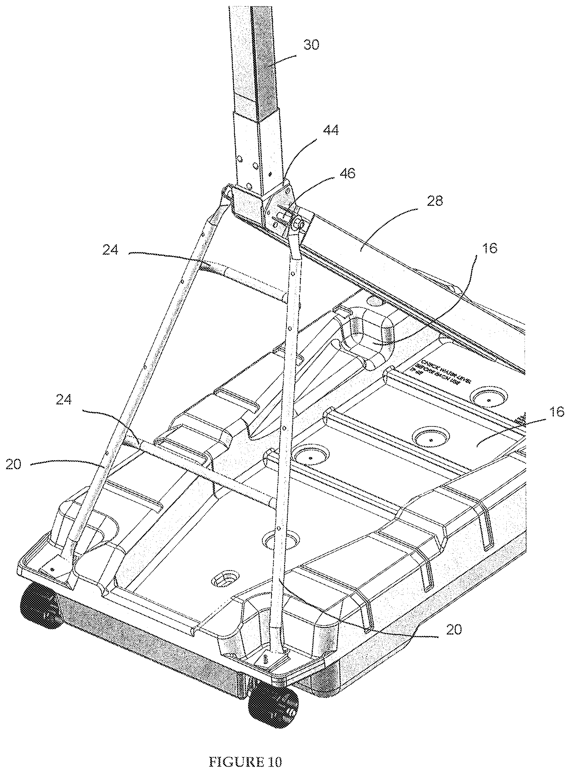 Patent US12134016 Figure 10 – Portable basketball goal assembly