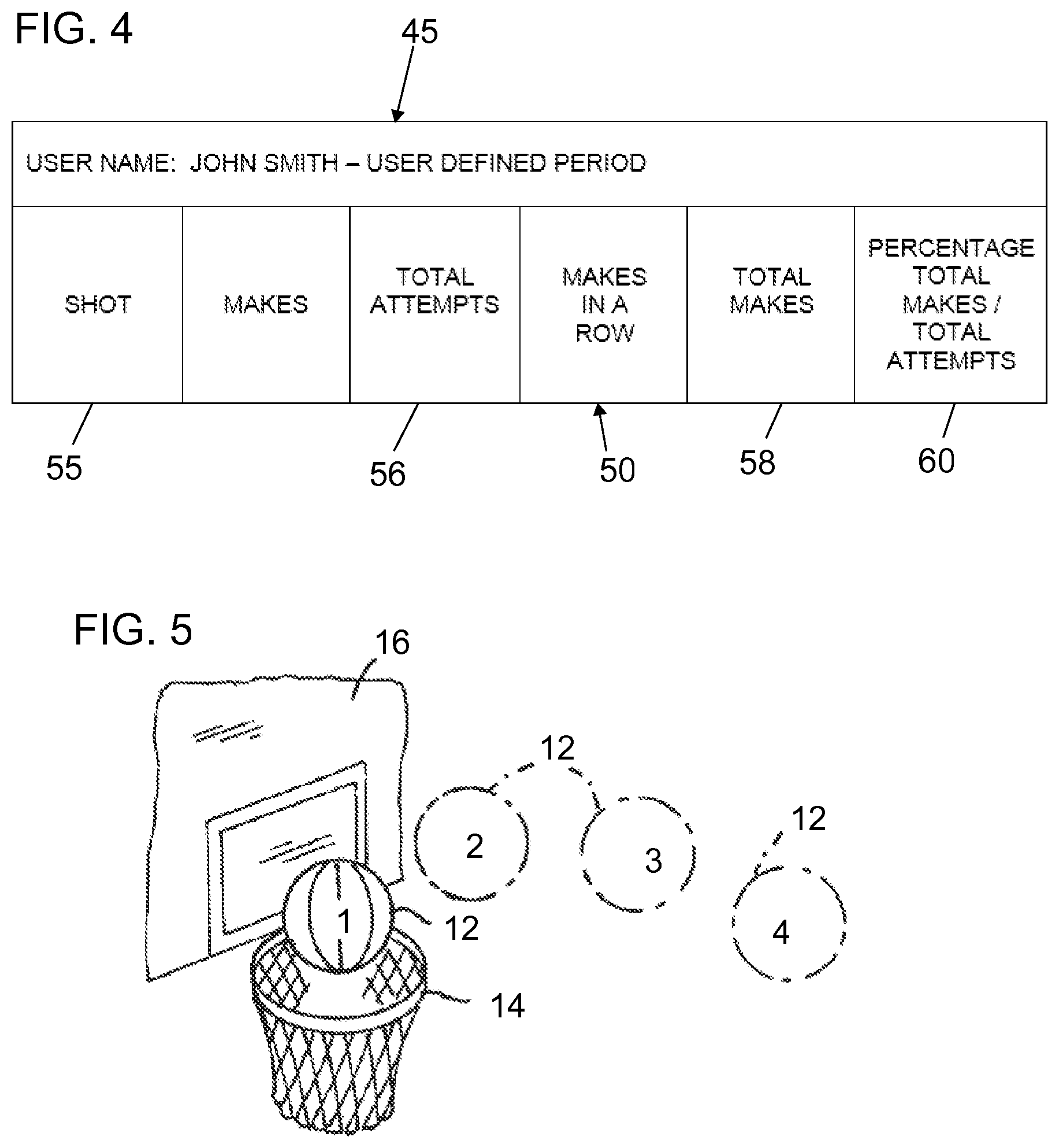 Patent US12134020 Figure 8 – System and method for improving a basketball player's shooting by remote access to shooting information and practice session replication
