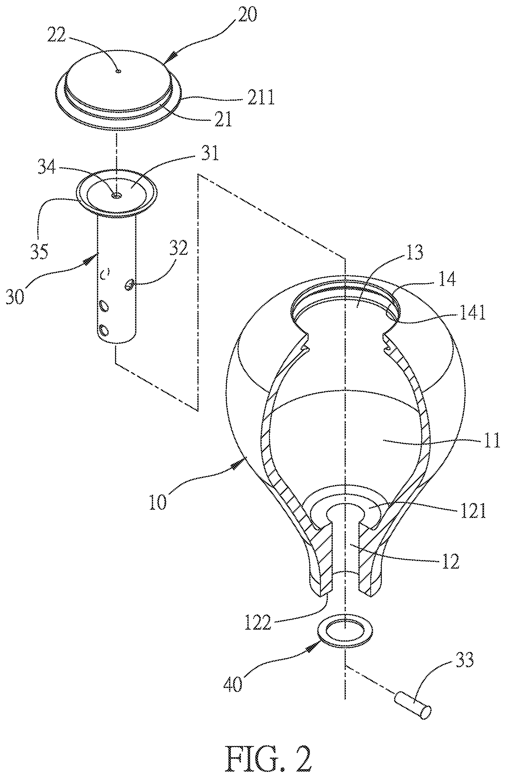 Patent US12134021 Figure 2 – Striking practice device