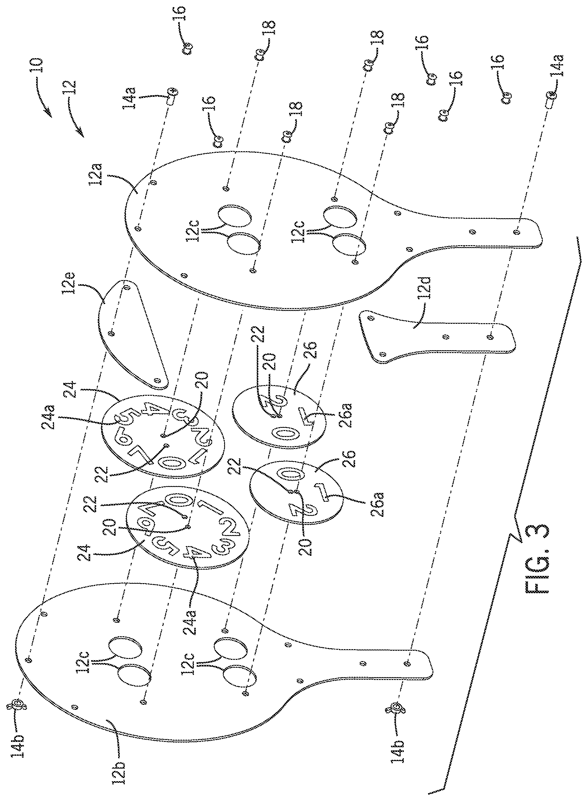 Patent US12134023 Figure 2 – Scoreboard for platform tennis