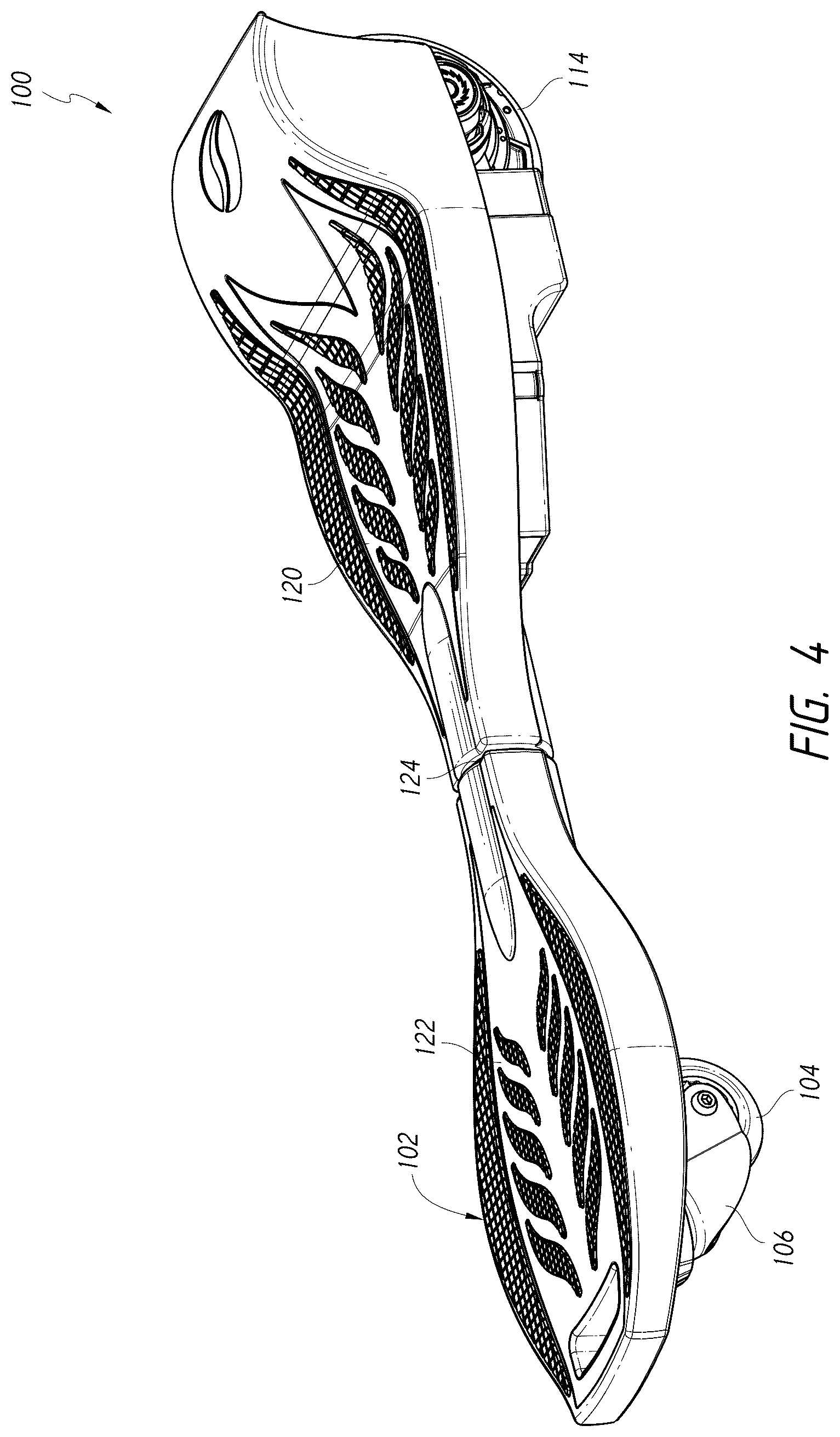 Patent US12134025 Figure 4 – Powered wheeled board