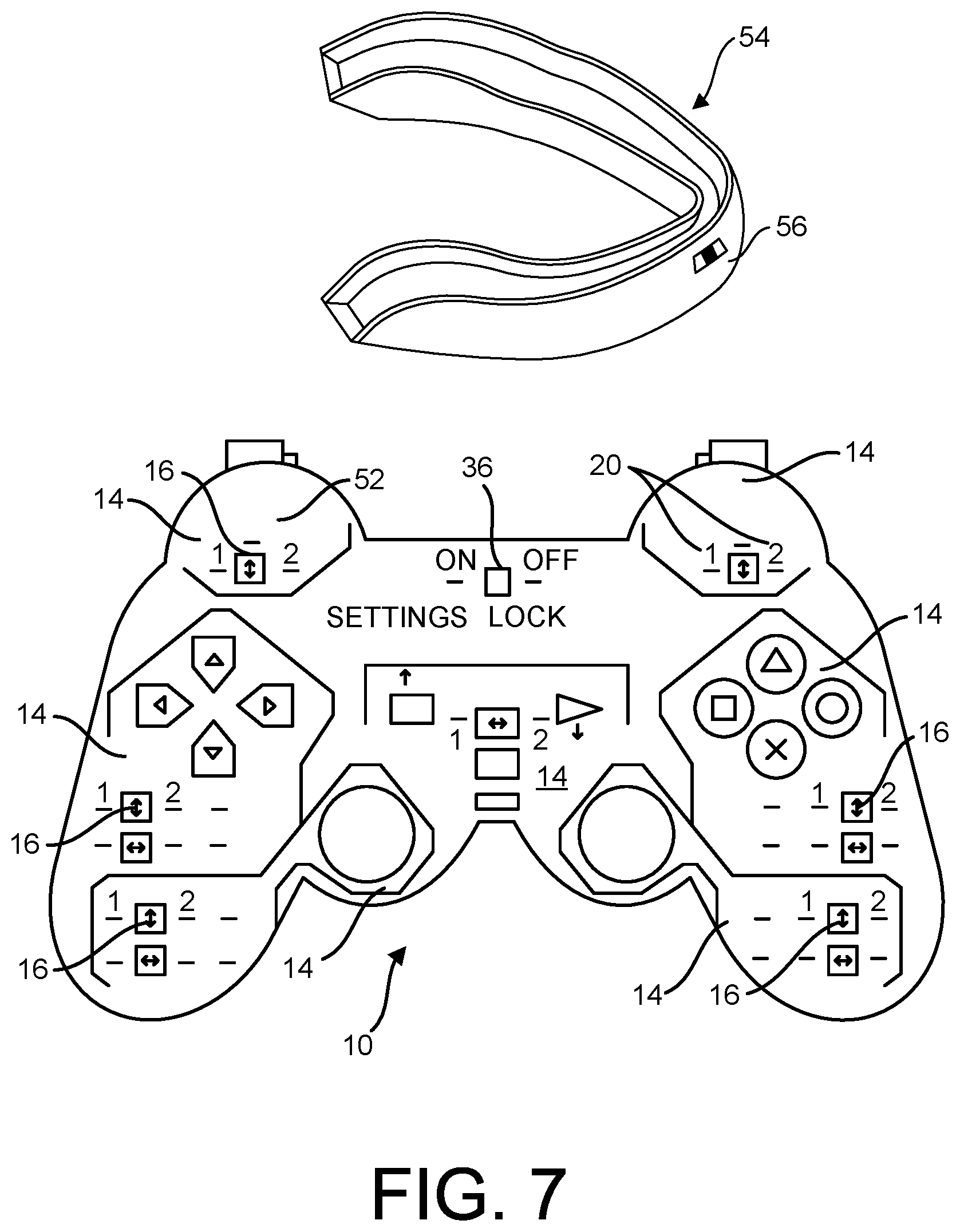 Patent US12134029 Figure 7 – Programmable hand-held video gaming controller system