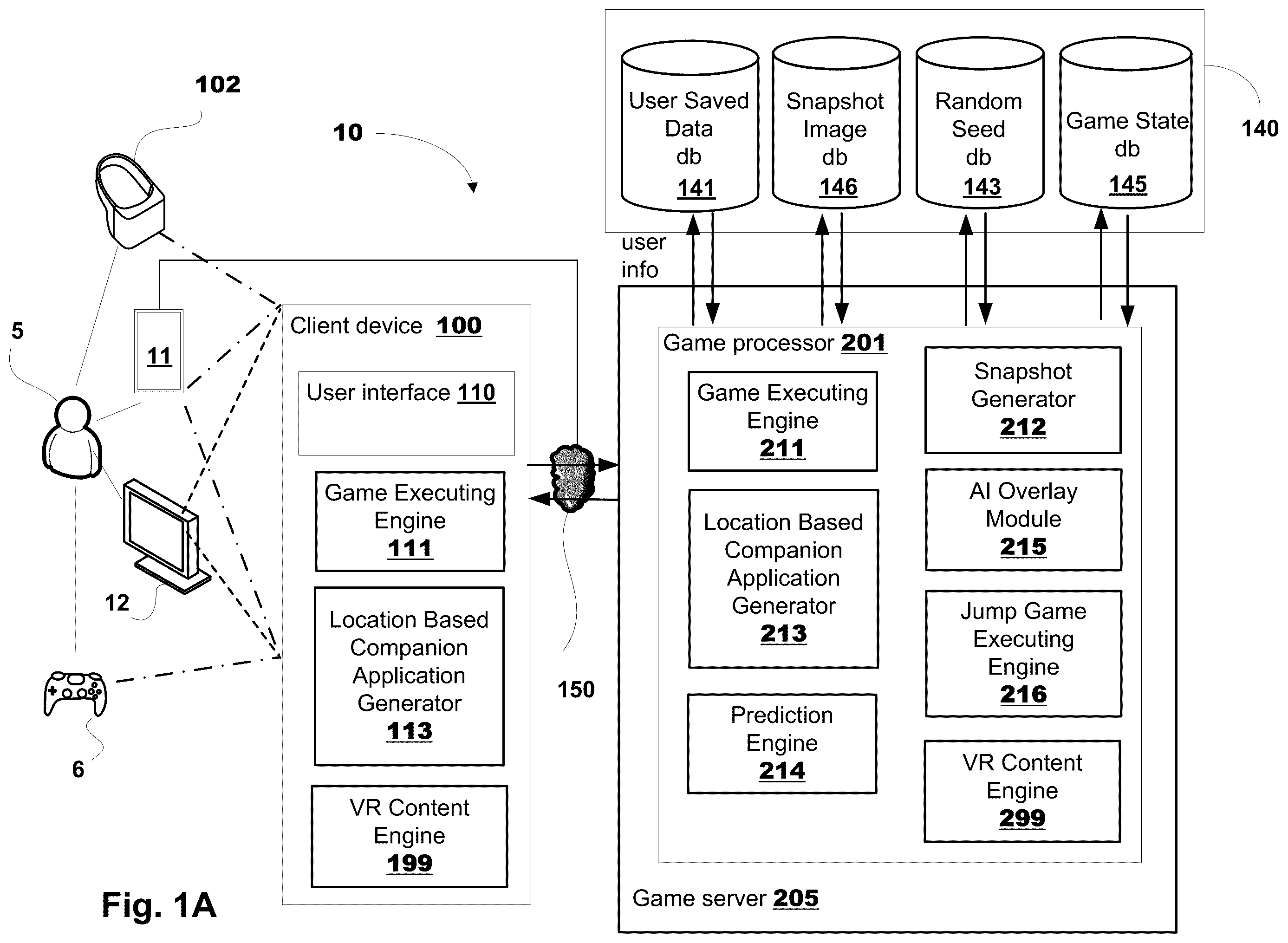 Patent US12134037 Figure 1 – Method and system for directing user attention to a location based game play companion application