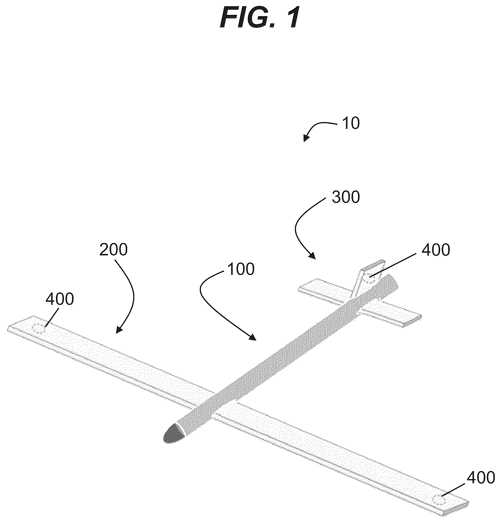 Patent US12134043 Figure 1 – Inflatable plane assembly