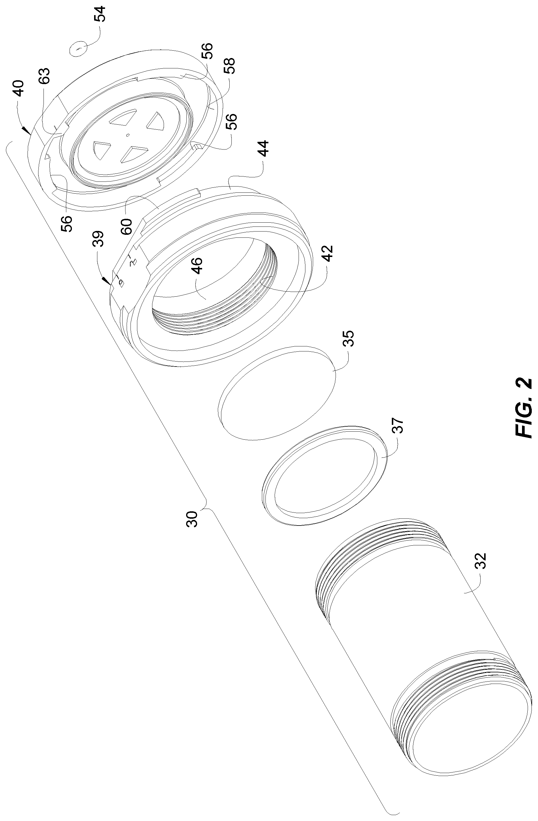 Patent US12134050 Figure 2 – Extraction cell cap assembly with toolless disassembly