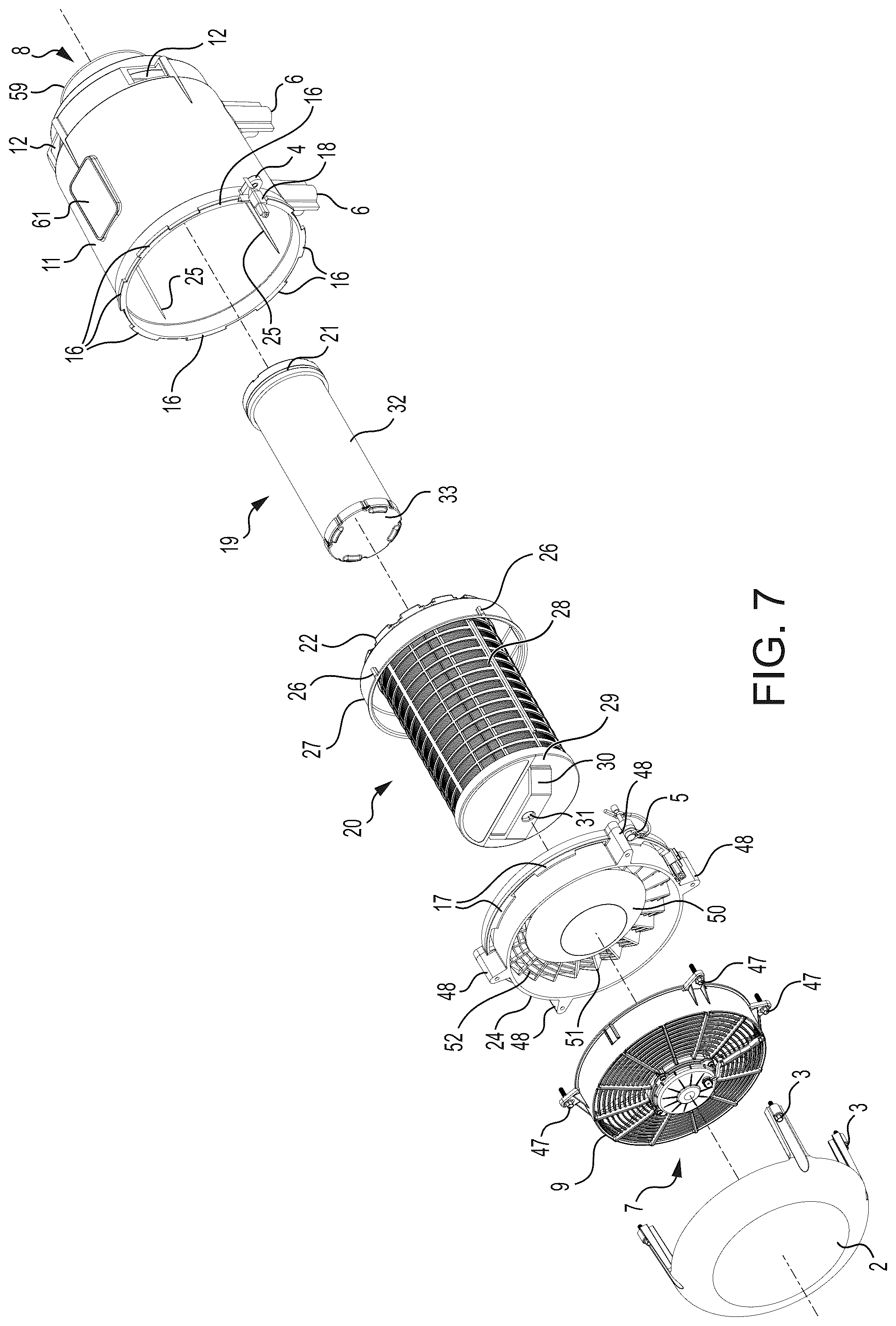 Patent US12134064 Figure 5 – Self-cleaning air filtration apparatus and method