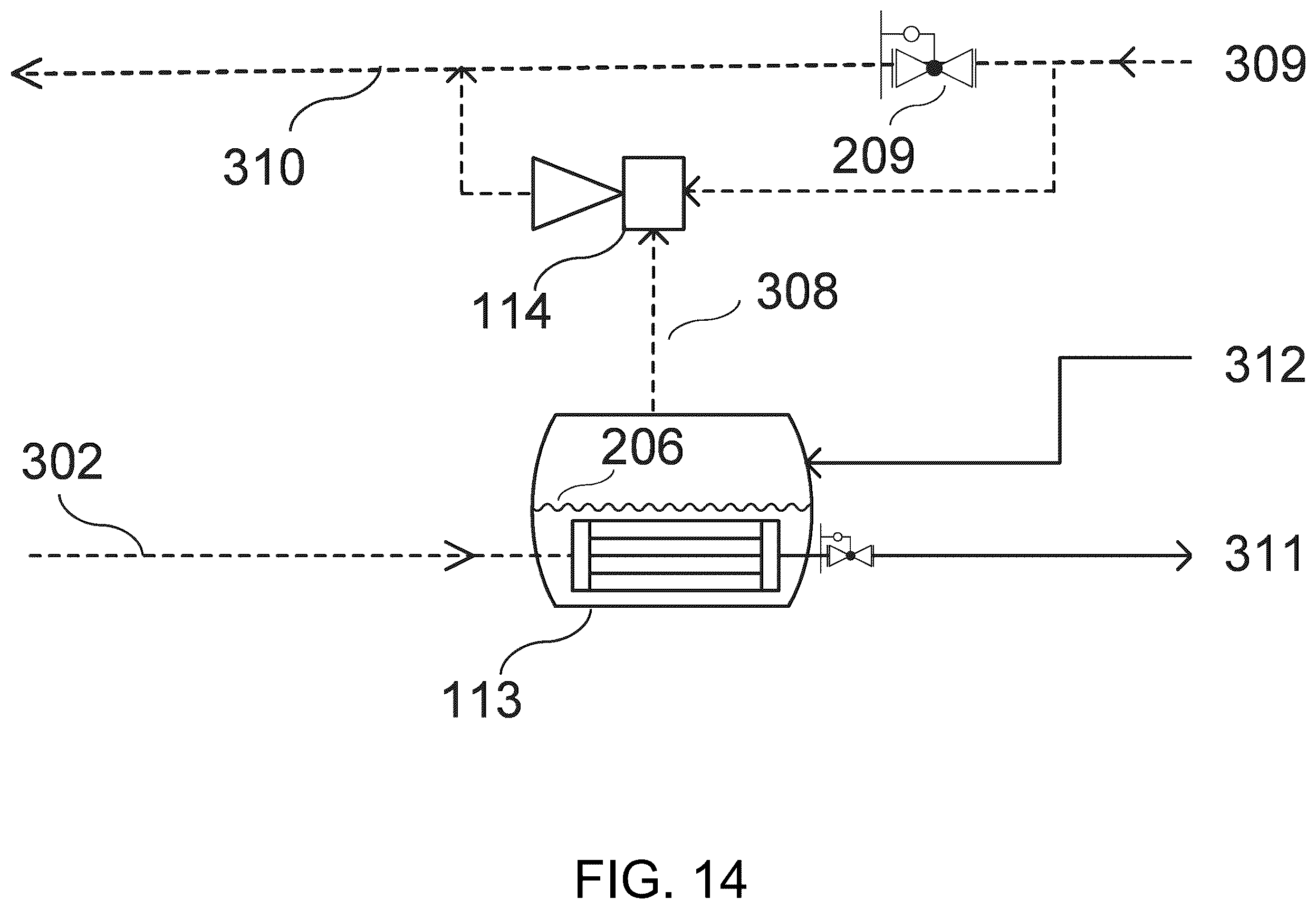 Patent US12134069 Figure 14 – Mechanical vapor re-compressor heat pump for separating CO 2 from water vapor in temperature-vacuum swing adsorption cycles