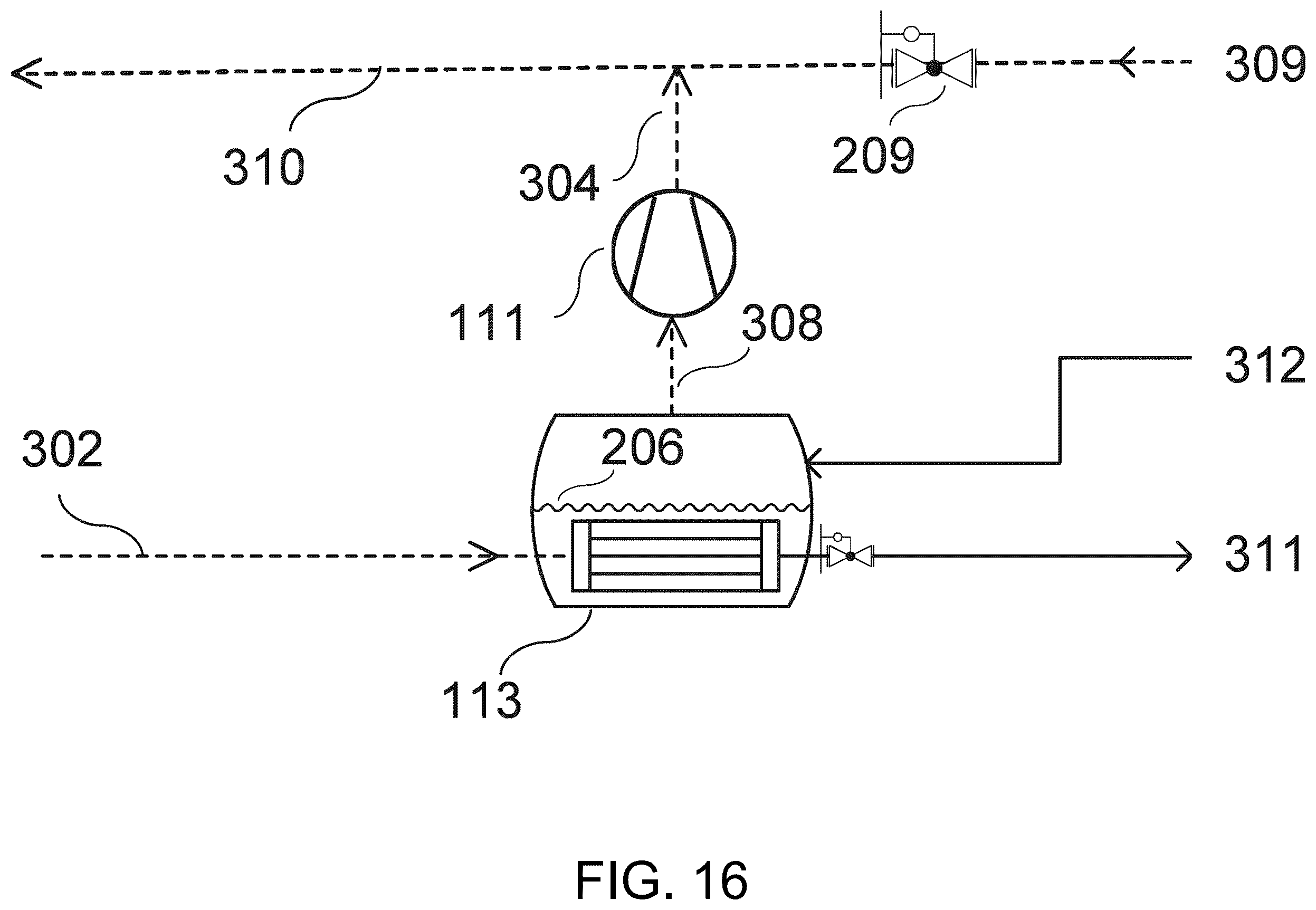Patent US12134069 Figure 16 – Mechanical vapor re-compressor heat pump for separating CO 2 from water vapor in temperature-vacuum swing adsorption cycles