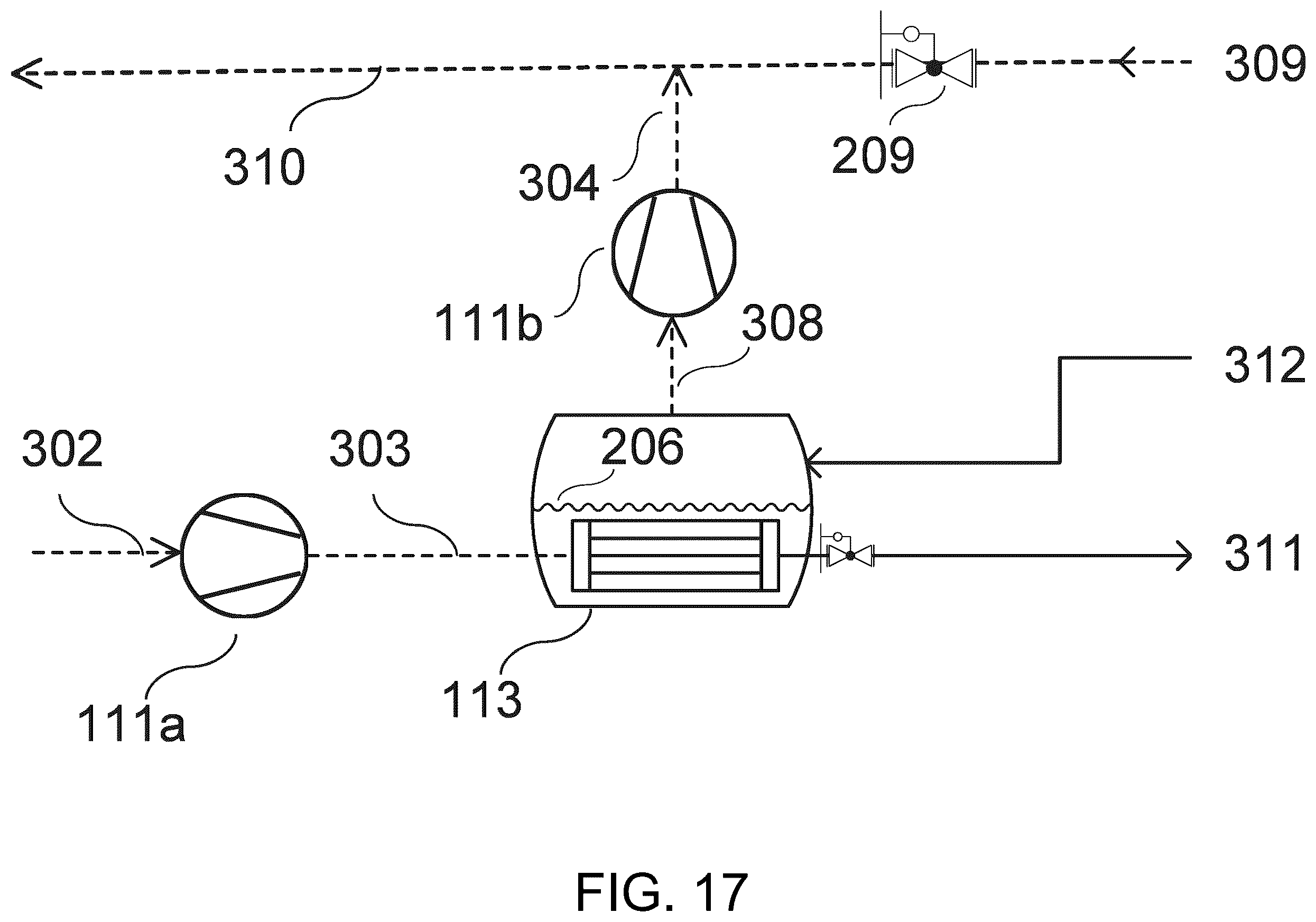 Patent US12134069 Figure 17 – Mechanical vapor re-compressor heat pump for separating CO 2 from water vapor in temperature-vacuum swing adsorption cycles