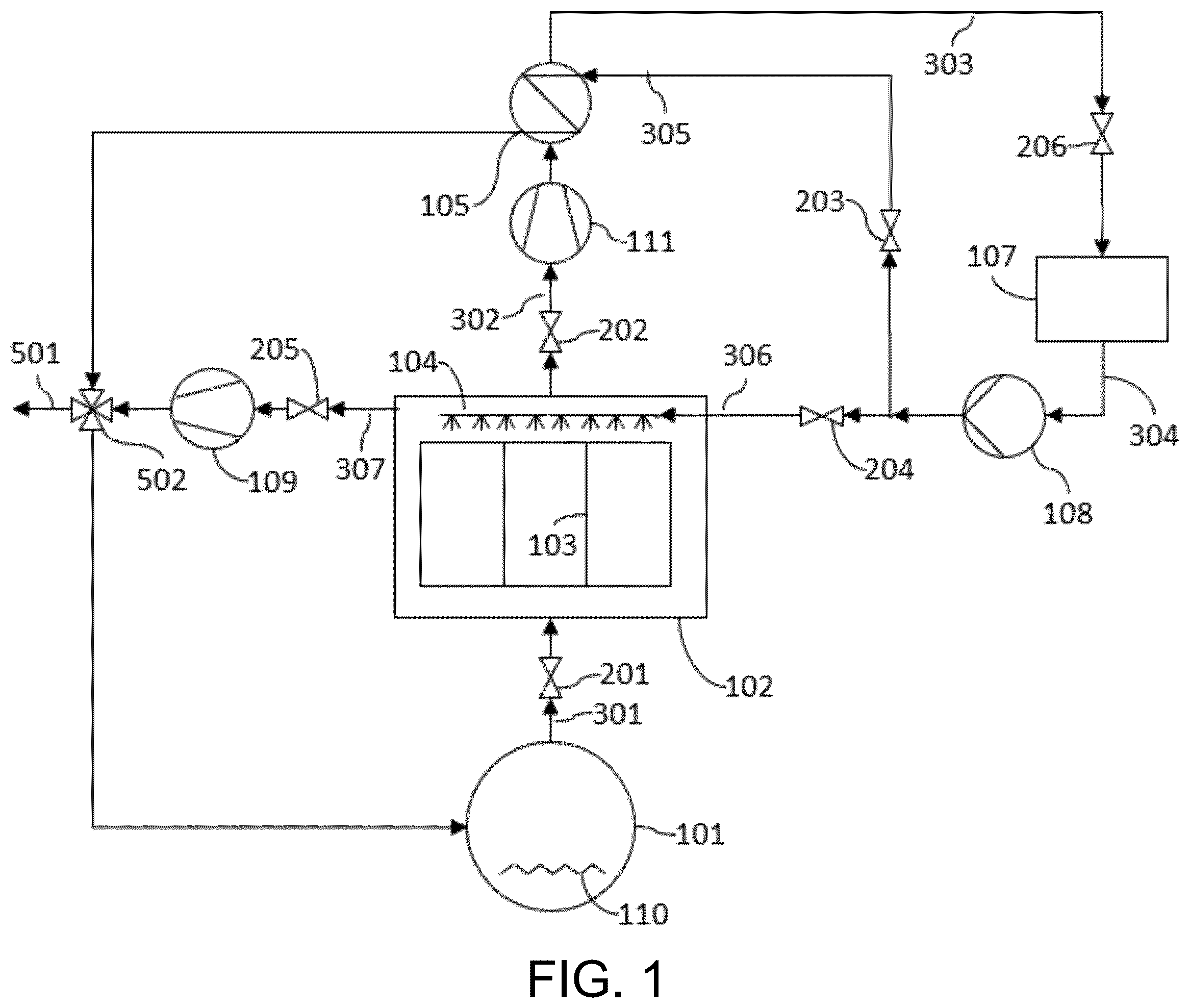 Patent US12134070 Figure 1 – Mechanical vapor re-compressor heat pump for separating CO 2 from water vapor in temperature-vacuum swing adsorption cycles
