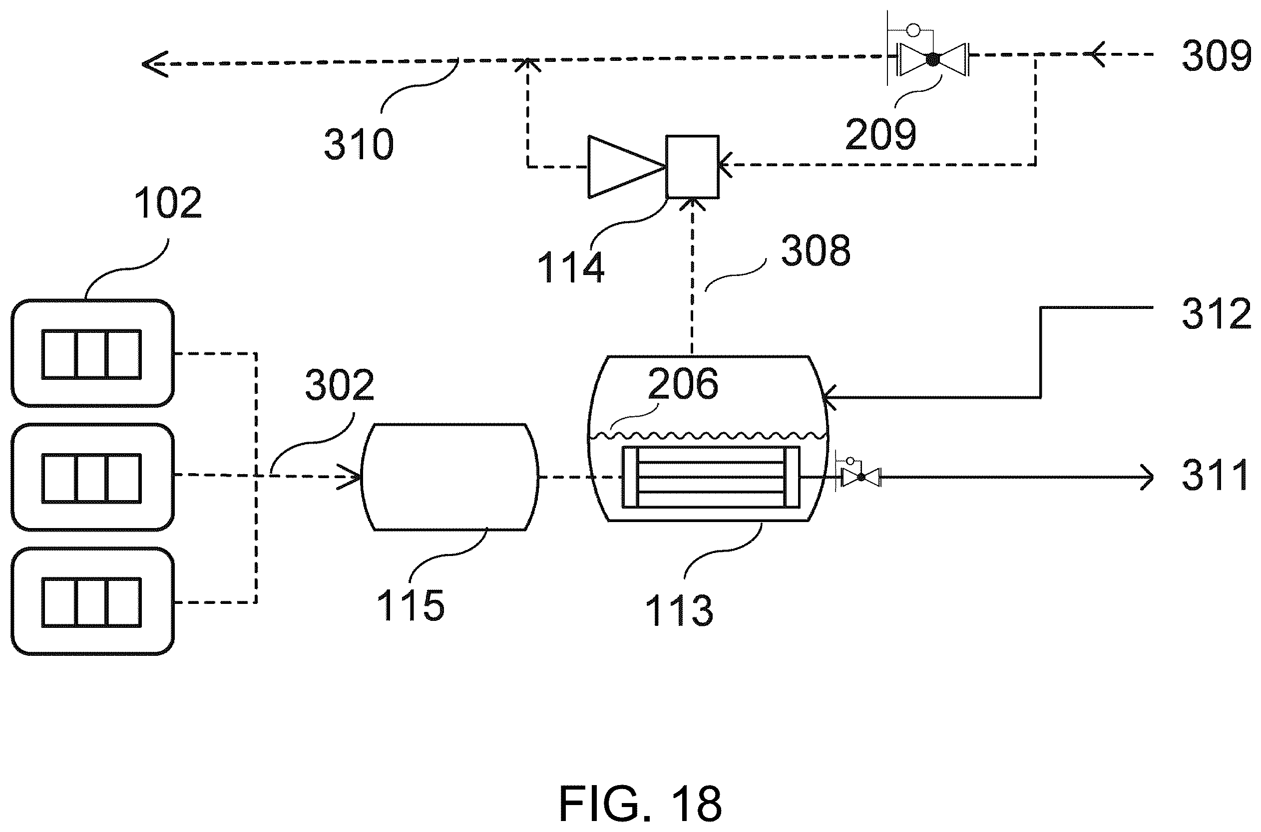 Patent US12134070 Figure 18 – Mechanical vapor re-compressor heat pump for separating CO 2 from water vapor in temperature-vacuum swing adsorption cycles