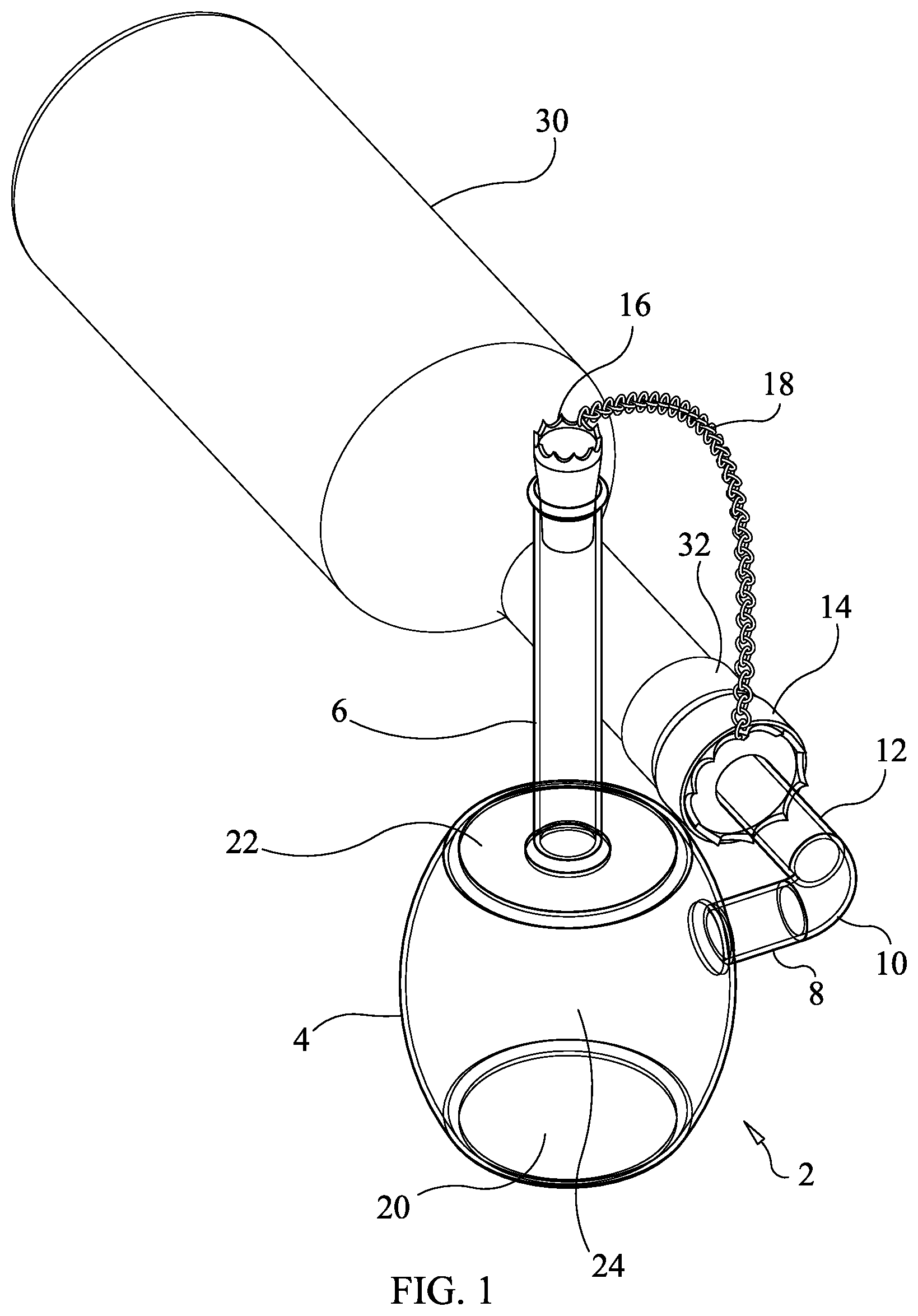 Patent US12134078 Figure 1 – Wine aerator and method of using the wine aerator to aerate wine