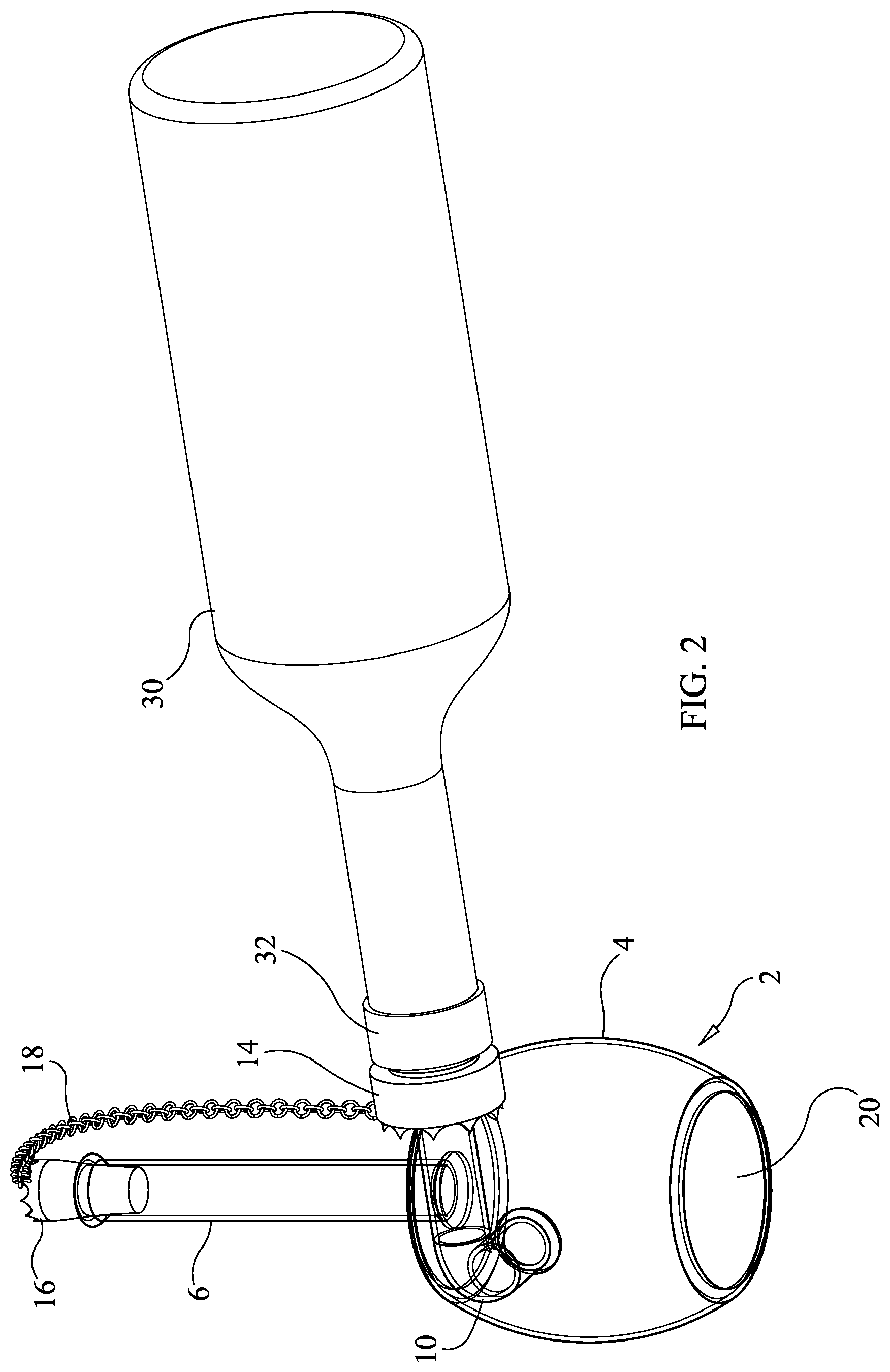 Patent US12134078 Figure 2 – Wine aerator and method of using the wine aerator to aerate wine