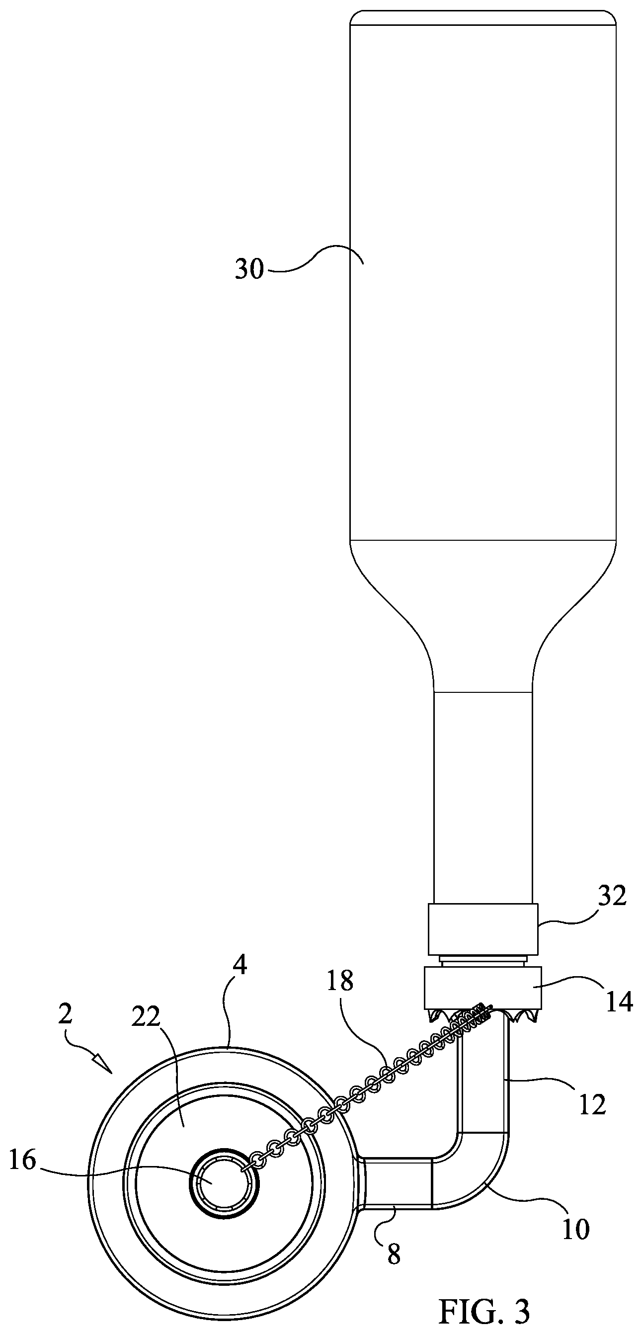 Patent US12134078 Figure 3 – Wine aerator and method of using the wine aerator to aerate wine