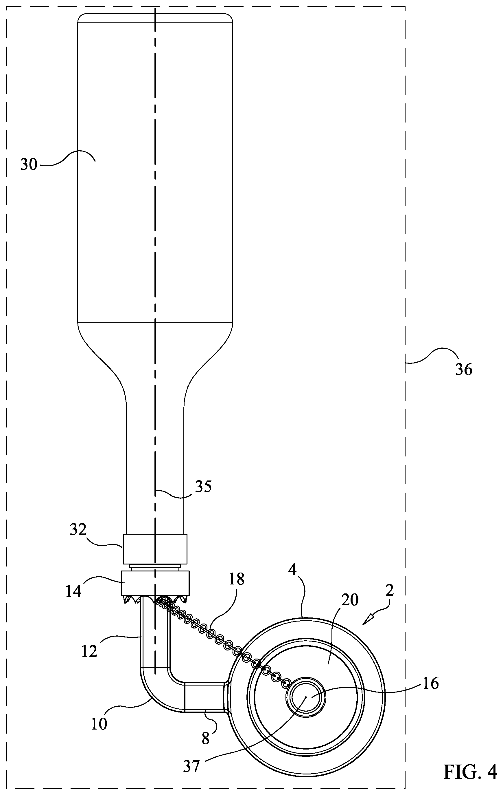 Patent US12134078 Figure 4 – Wine aerator and method of using the wine aerator to aerate wine