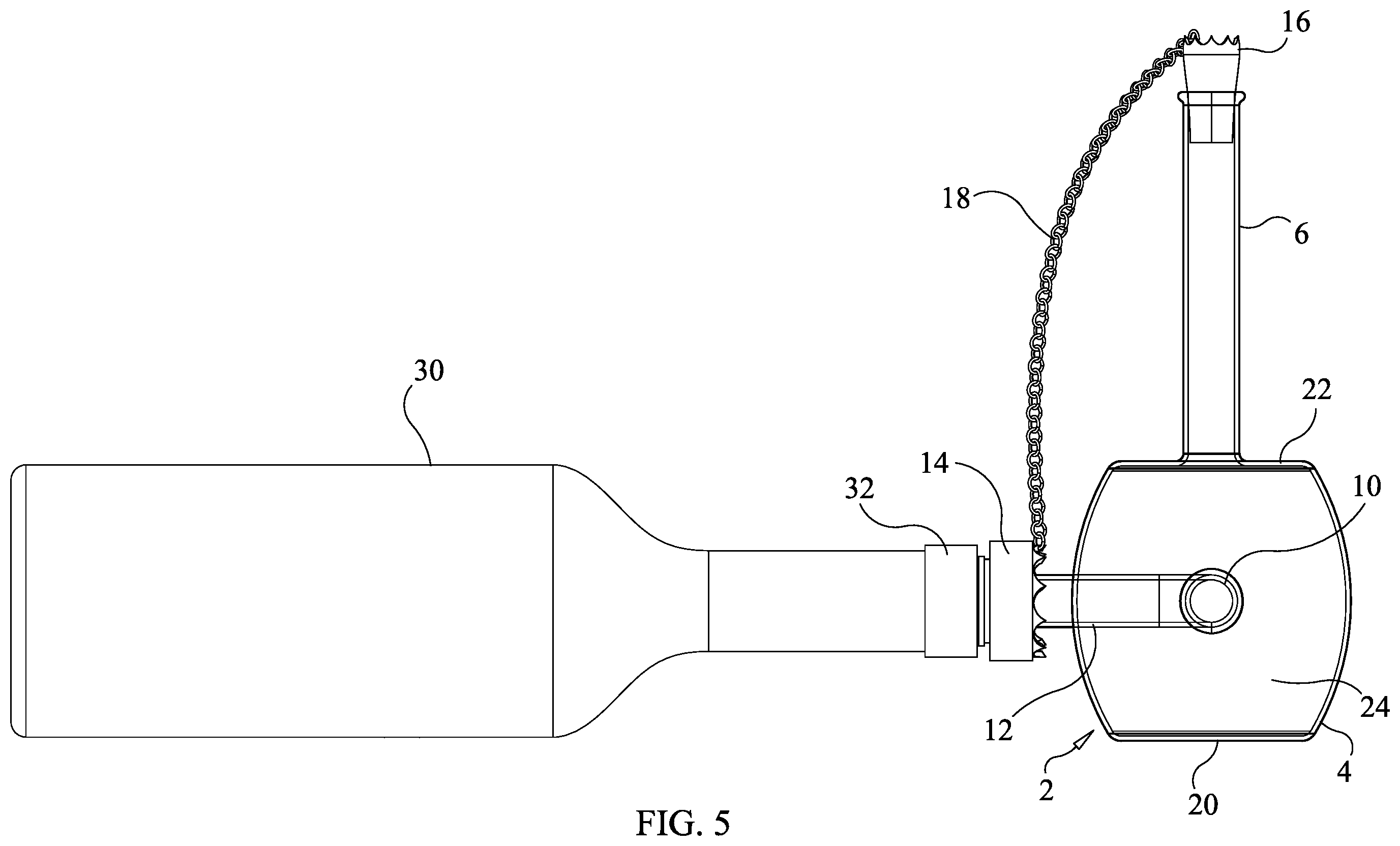Patent US12134078 Figure 5 – Wine aerator and method of using the wine aerator to aerate wine