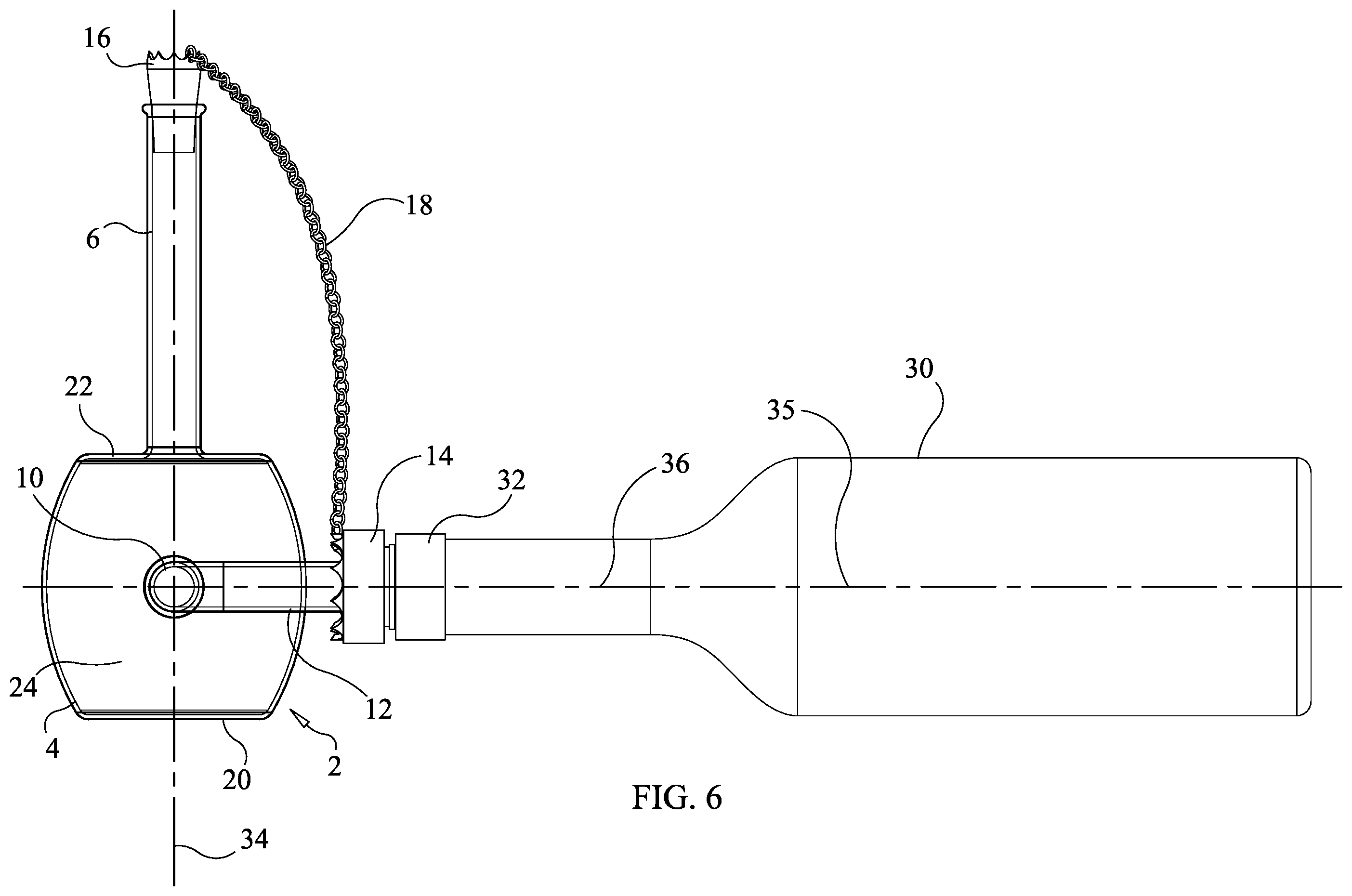 Patent US12134078 Figure 6 – Wine aerator and method of using the wine aerator to aerate wine