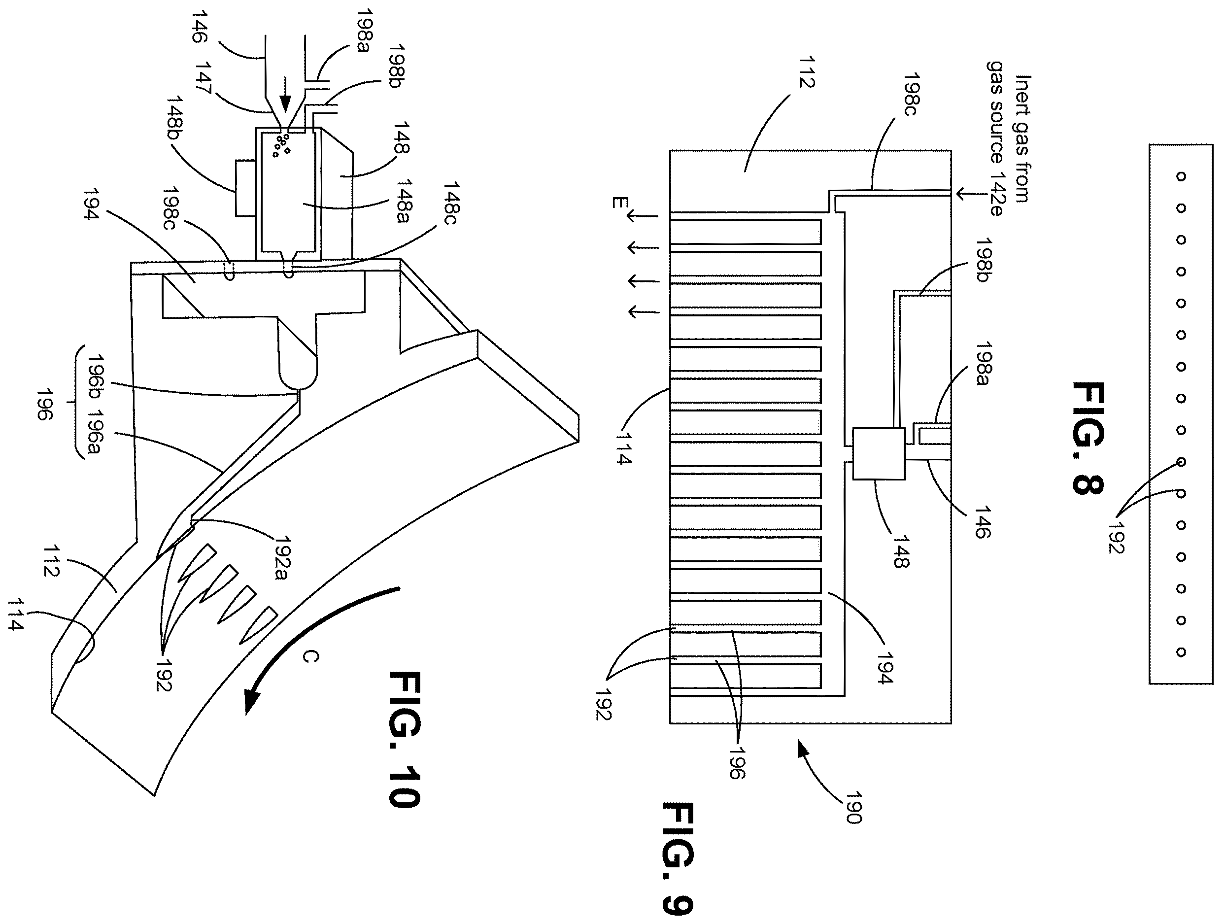 Patent US12134091 Figure 6 – Reactor for coating particles in stationary chamber with rotating paddles