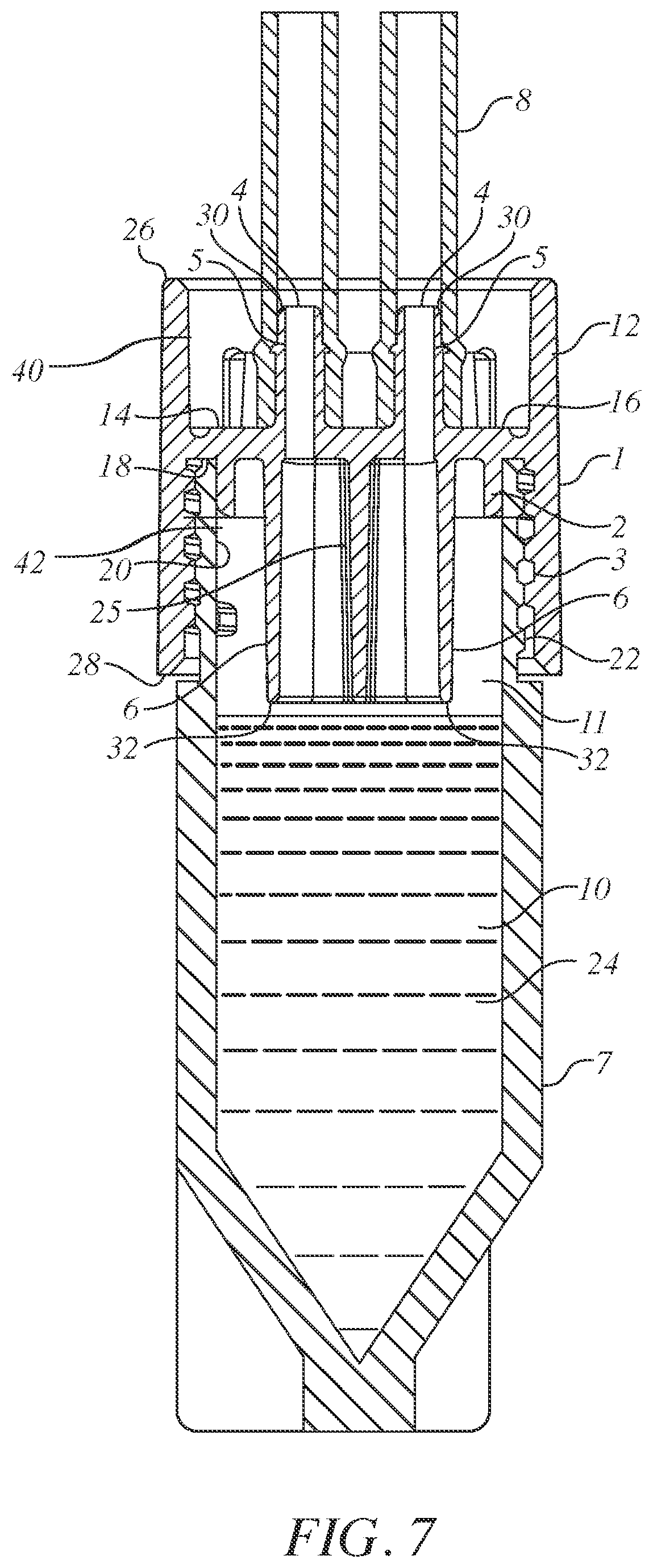 Patent US12134099 Figure 6 – Needle-less access vial and cap for the aseptic sampling and storage of liquids