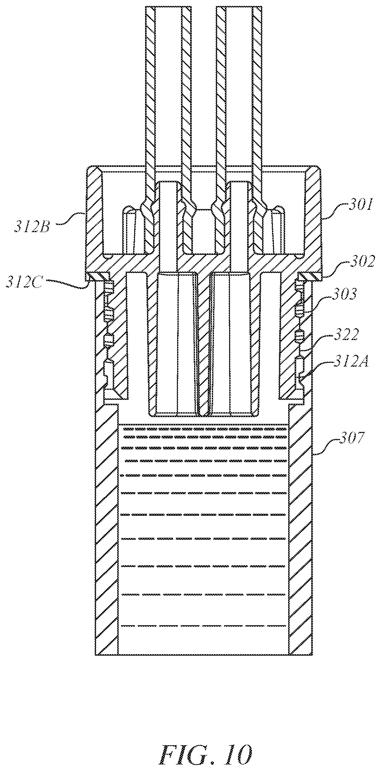 Patent US12134099 Figure 9 – Needle-less access vial and cap for the aseptic sampling and storage of liquids