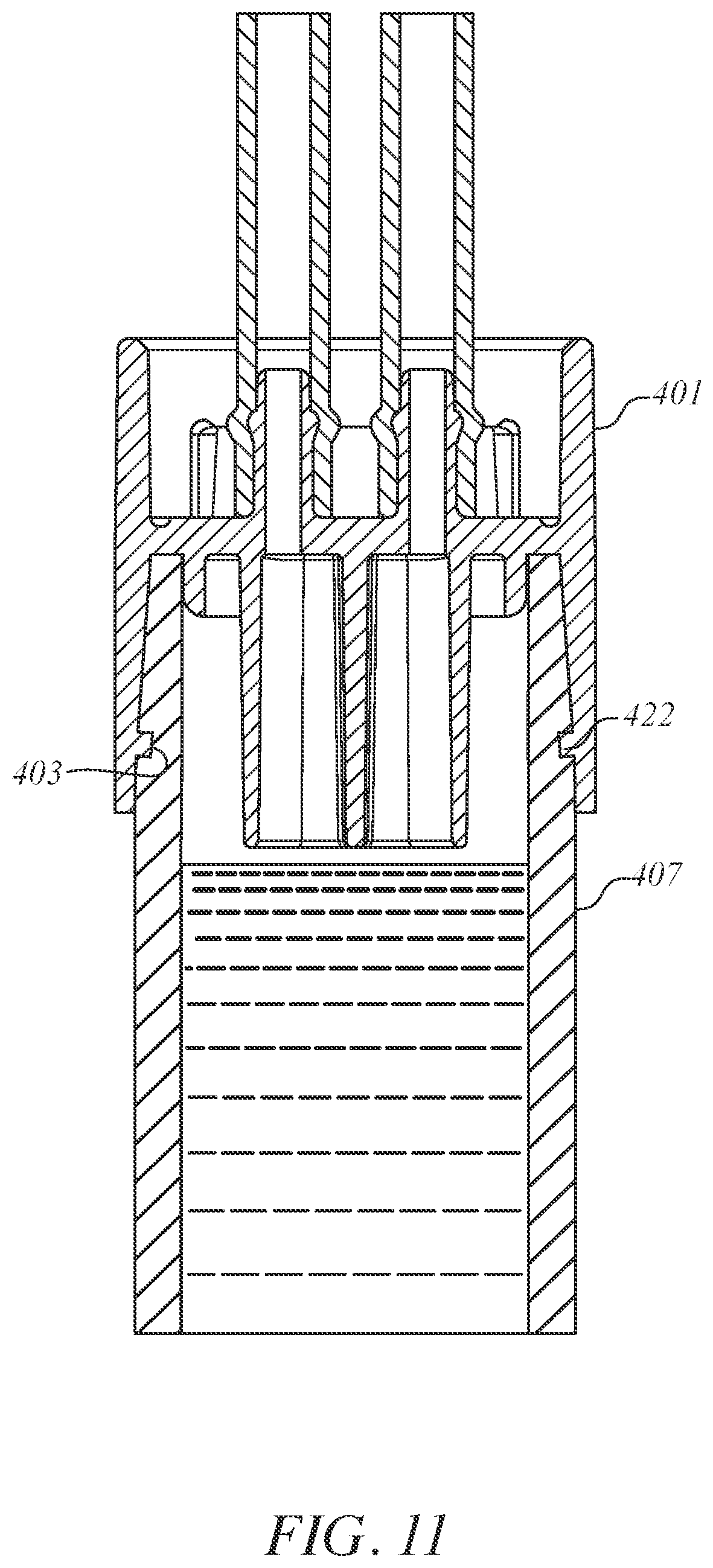 Patent US12134099 Figure 10 – Needle-less access vial and cap for the aseptic sampling and storage of liquids
