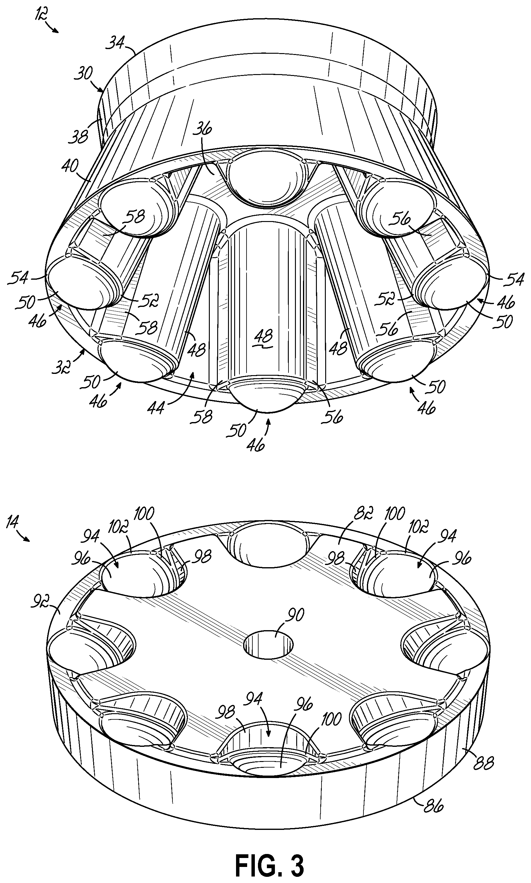 Patent US12134101 Figure 3 – Fixed angle centrifuge rotor with tubular cavities and related methods