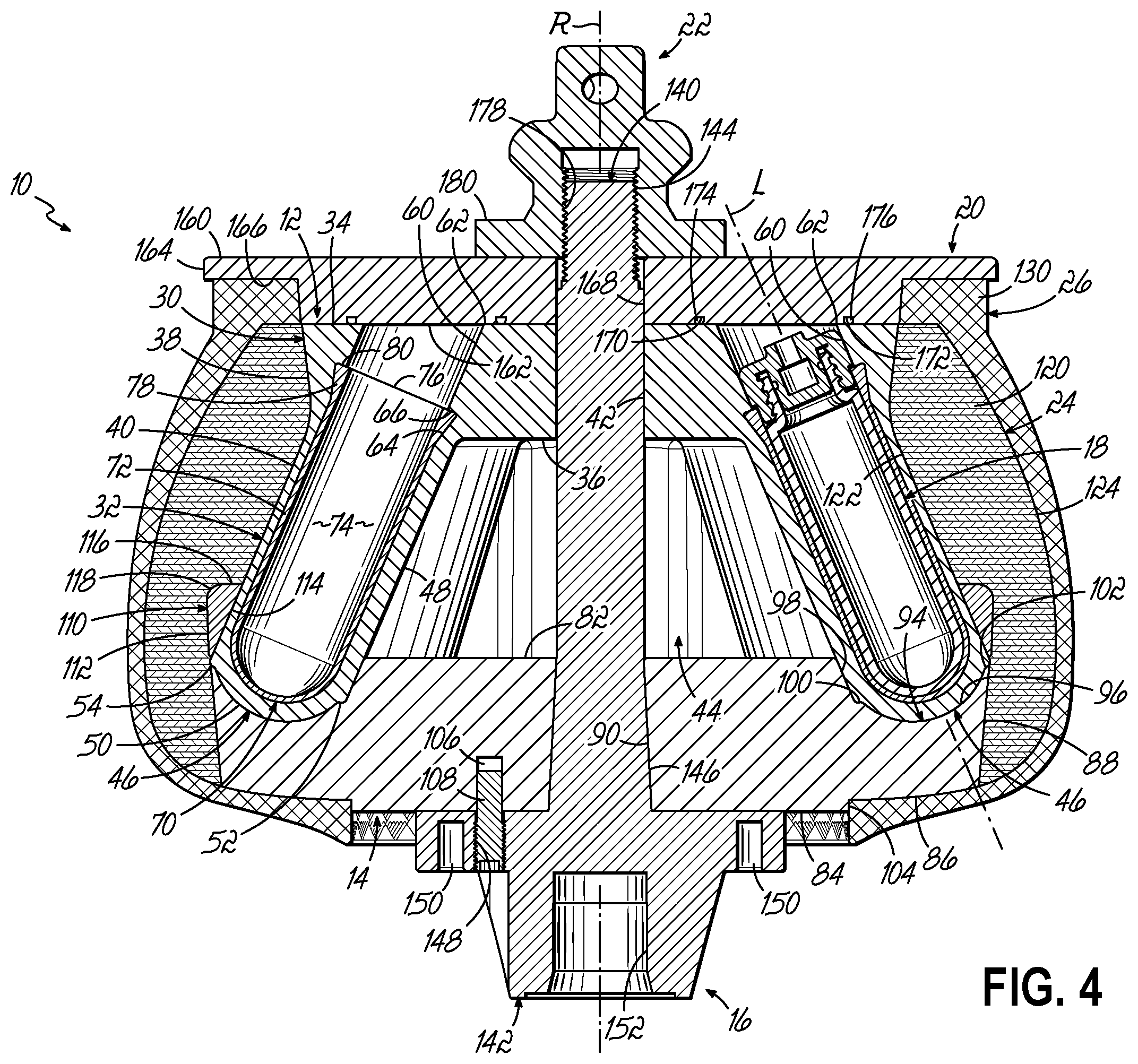 Patent US12134101 Figure 4 – Fixed angle centrifuge rotor with tubular cavities and related methods