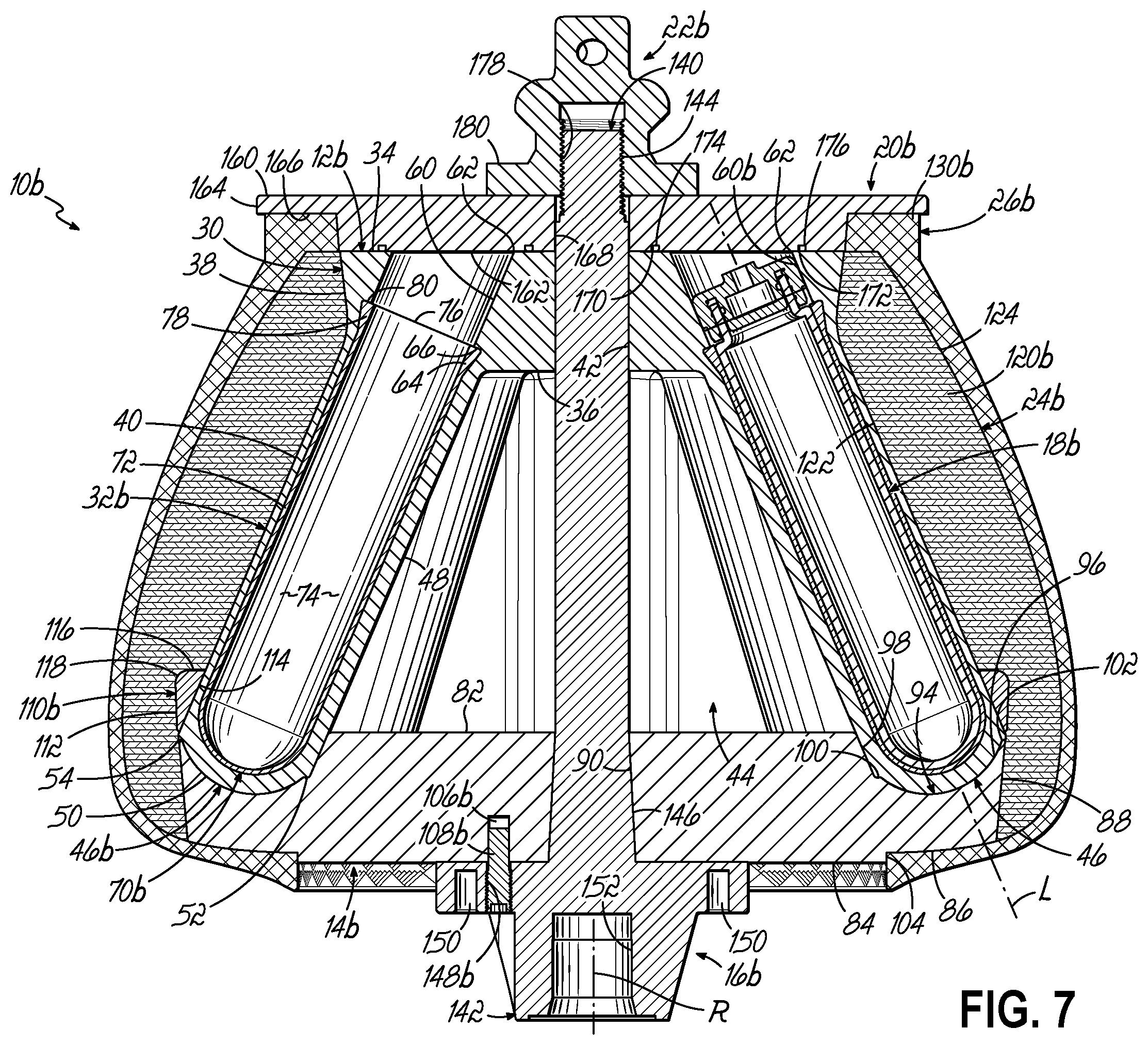 Patent US12134101 Figure 7 – Fixed angle centrifuge rotor with tubular cavities and related methods