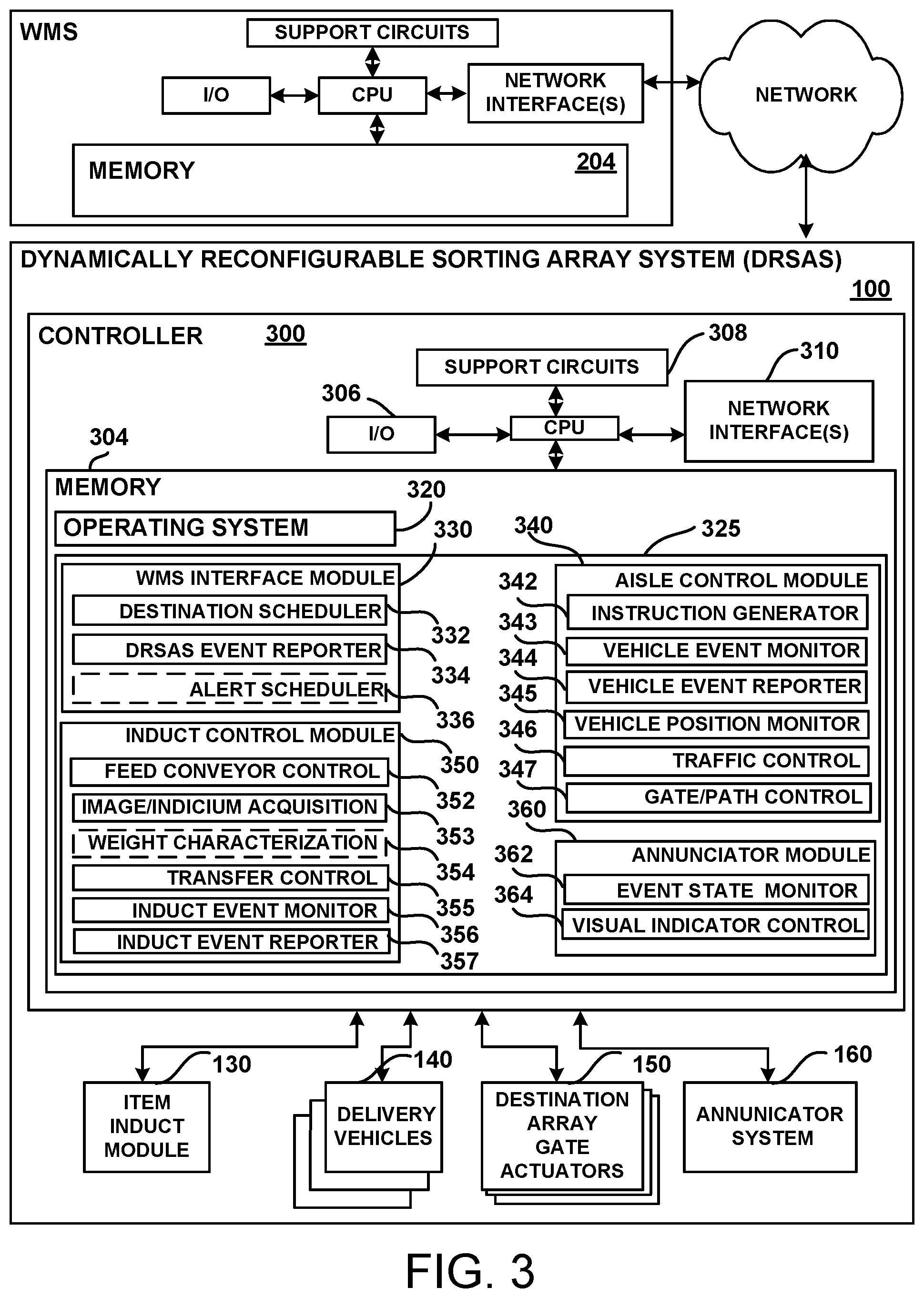 Patent US12134110 Figure 2 – Material handling apparatus and method for automatic and manual sorting of items using a dynamically configurable sorting array