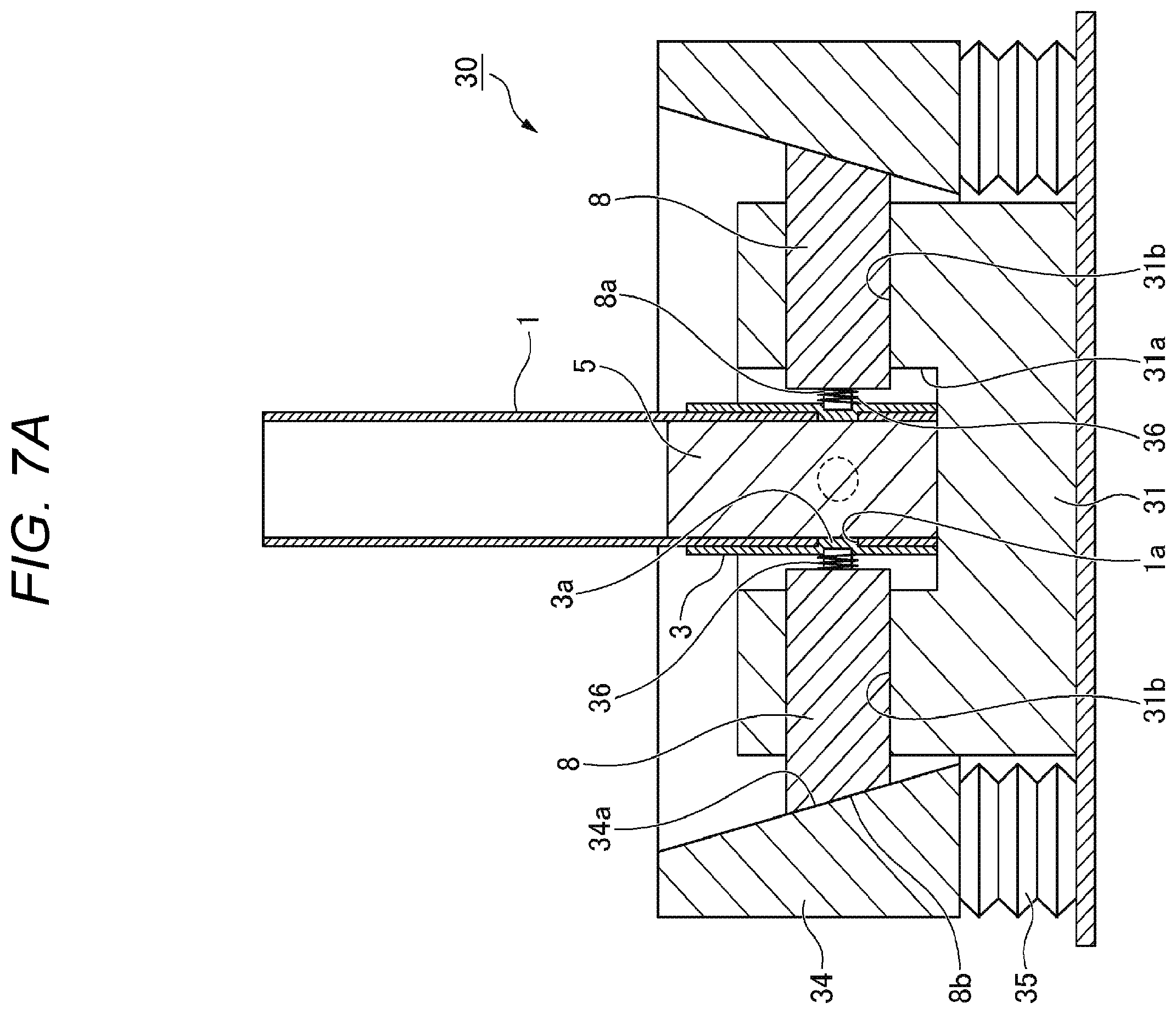 Patent US12134117 Figure 12 – Coupling device for tubular member, different-material joining method using same, and manufacturing method for tubular member equipped with different-material-joining auxiliary member