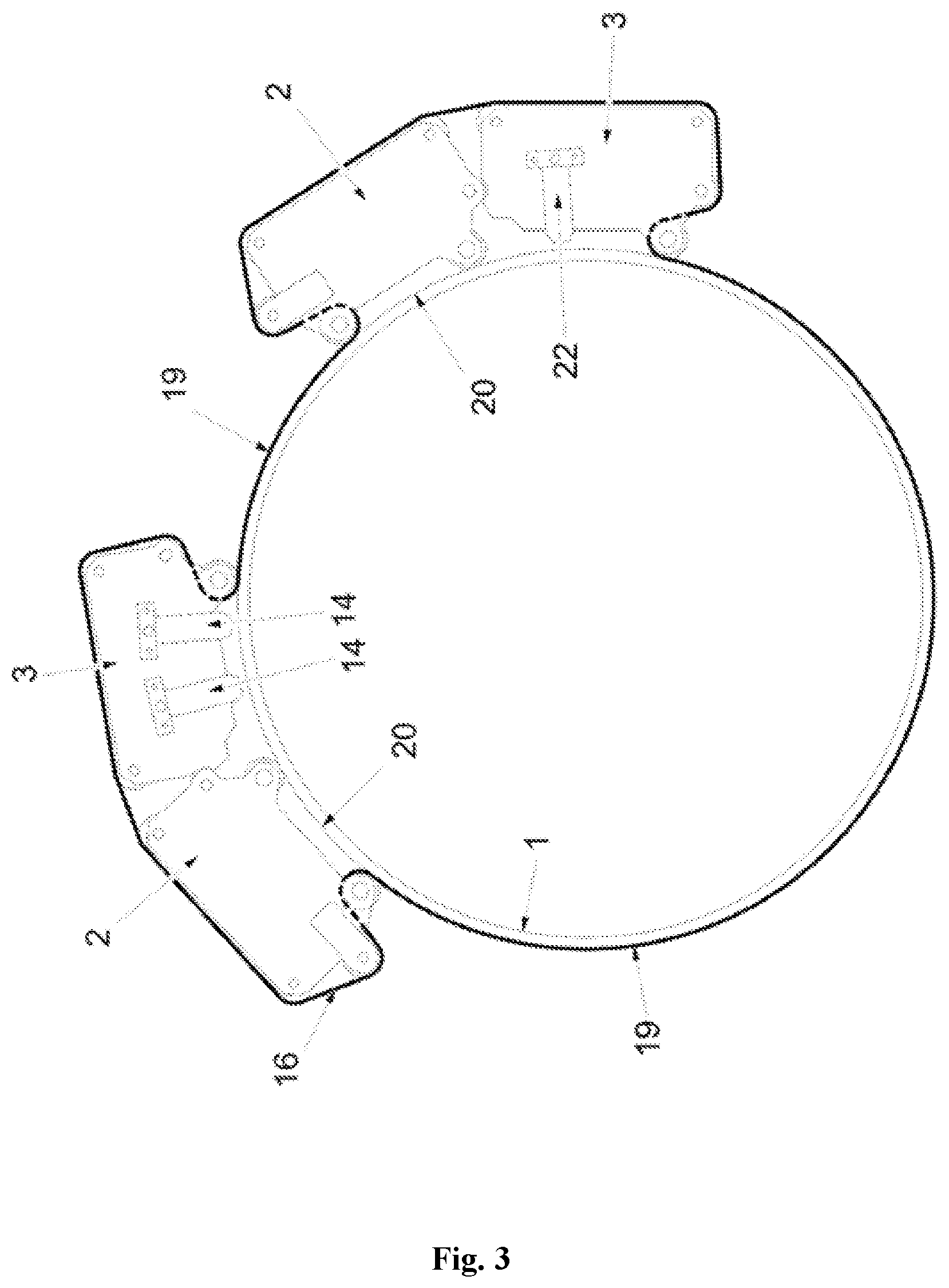 Patent US12134149 Figure 3 – Device for the orbital processing of non-rotating joints and pipe ends