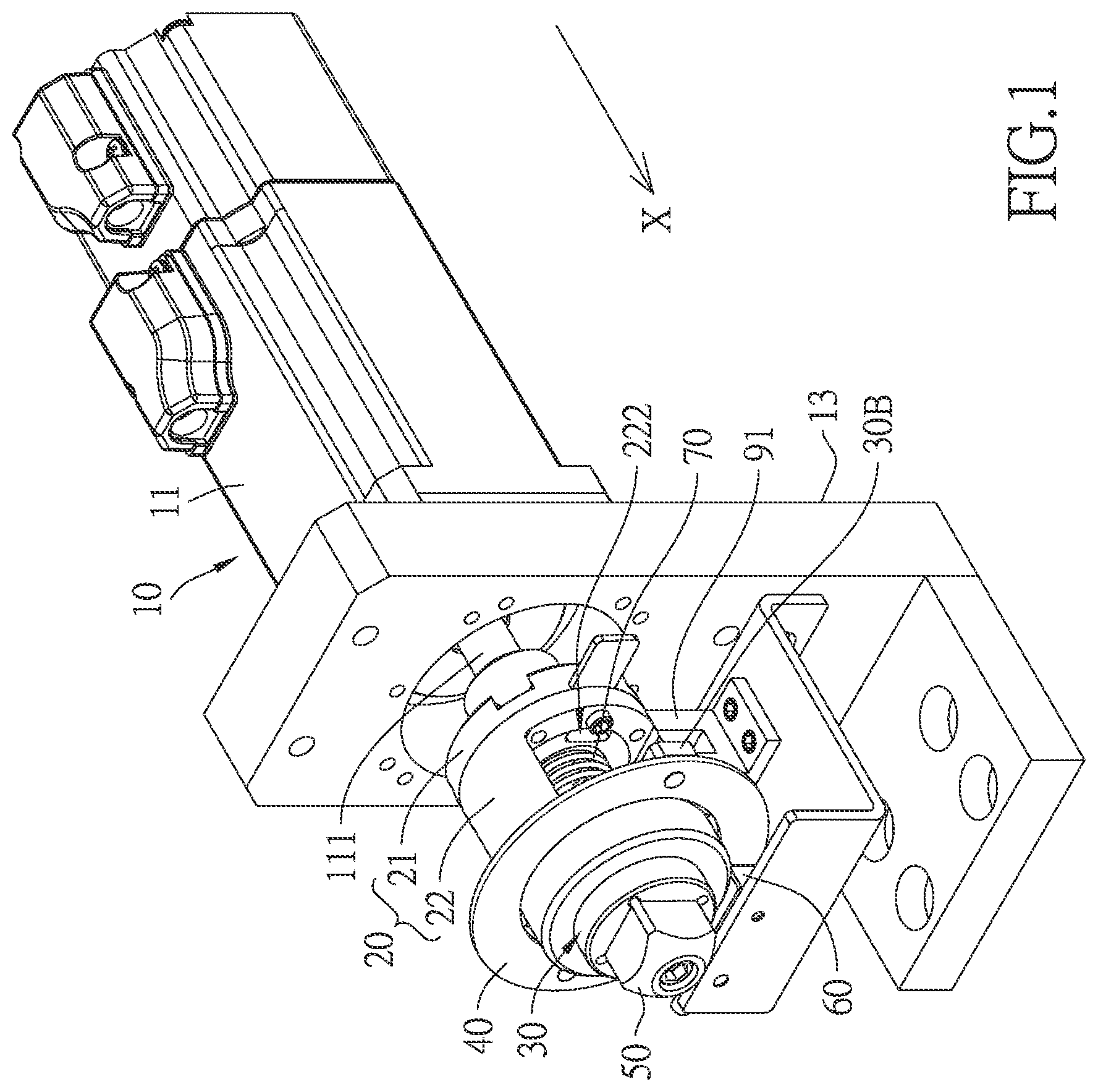 Patent US12134159 Figure 1 – Workpiece orientation mechanism