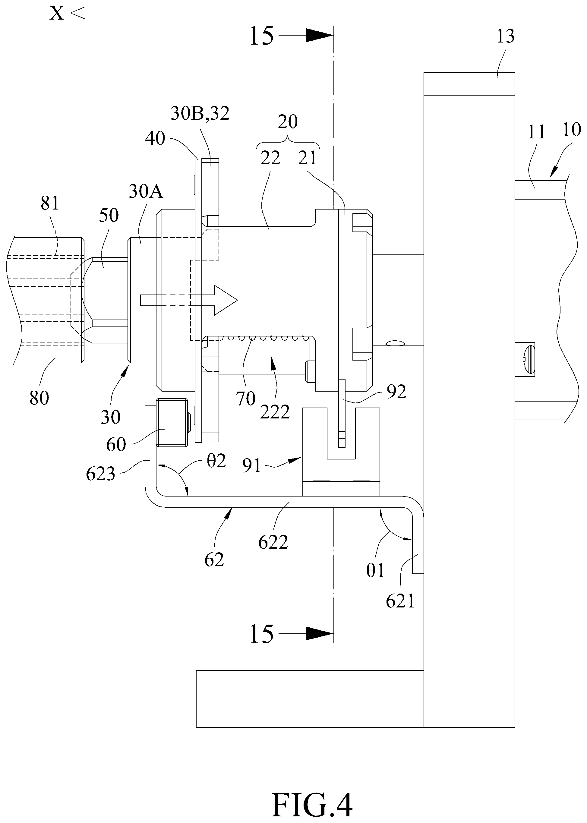 Patent US12134159 Figure 4 – Workpiece orientation mechanism