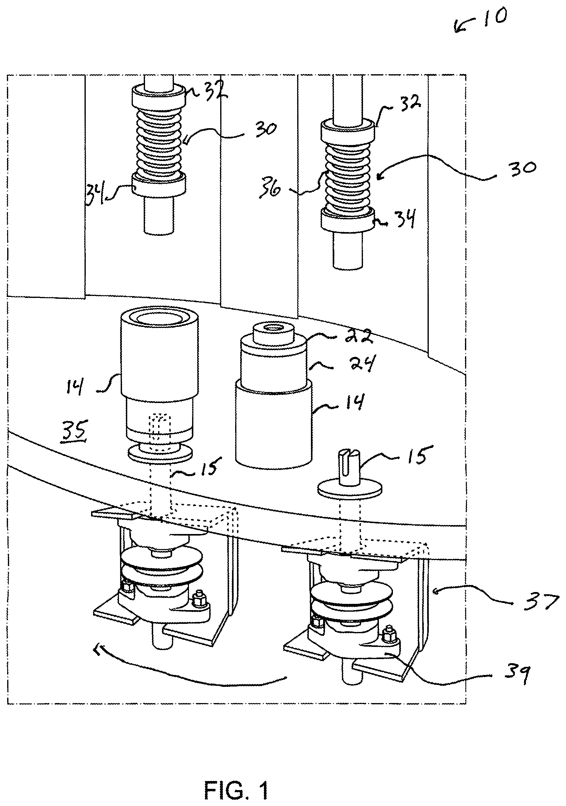 Patent US12134160 Figure 1 – Part processing apparatus with detachable parts holder