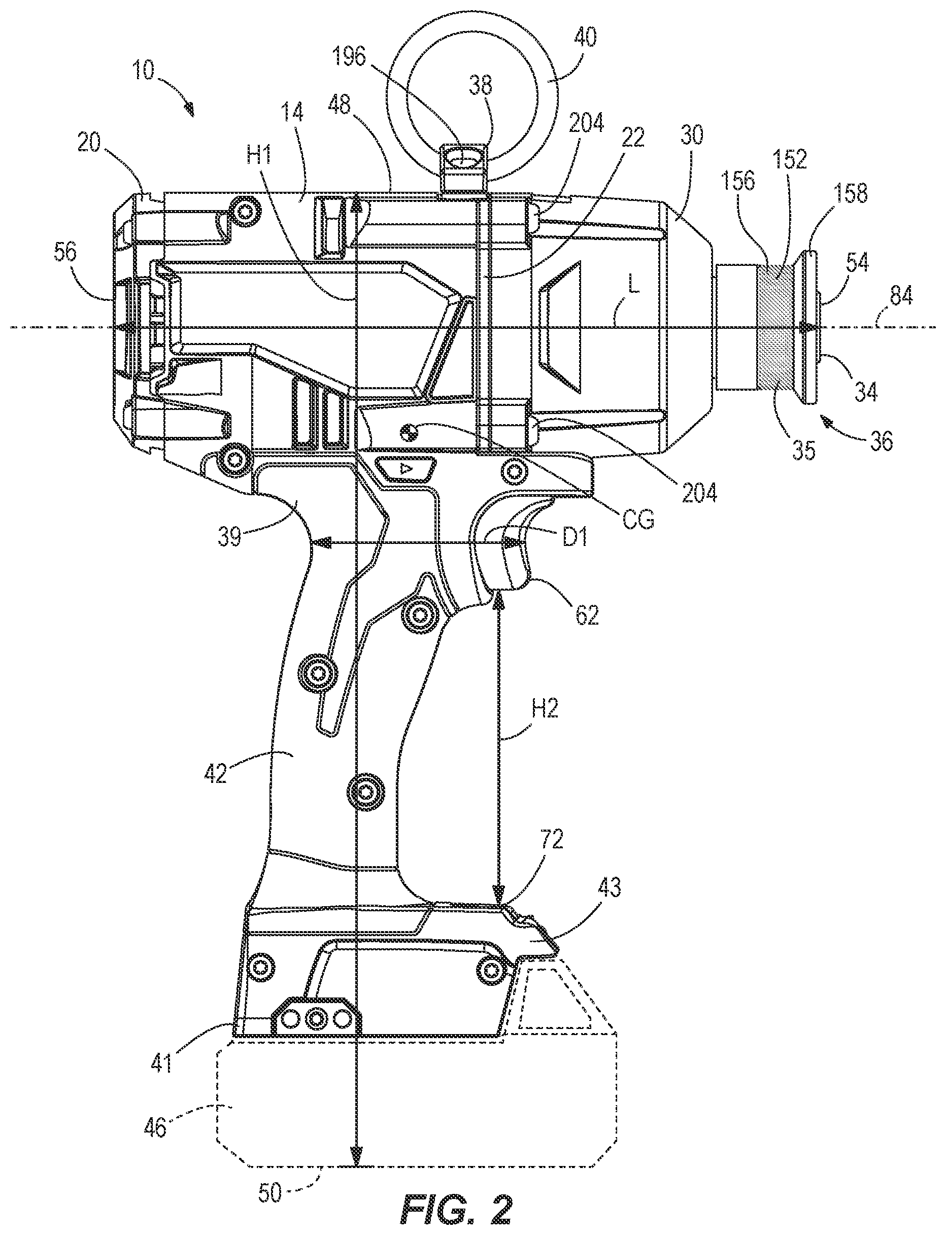 Patent US12134169 Figure 2 – Rotary impact tool