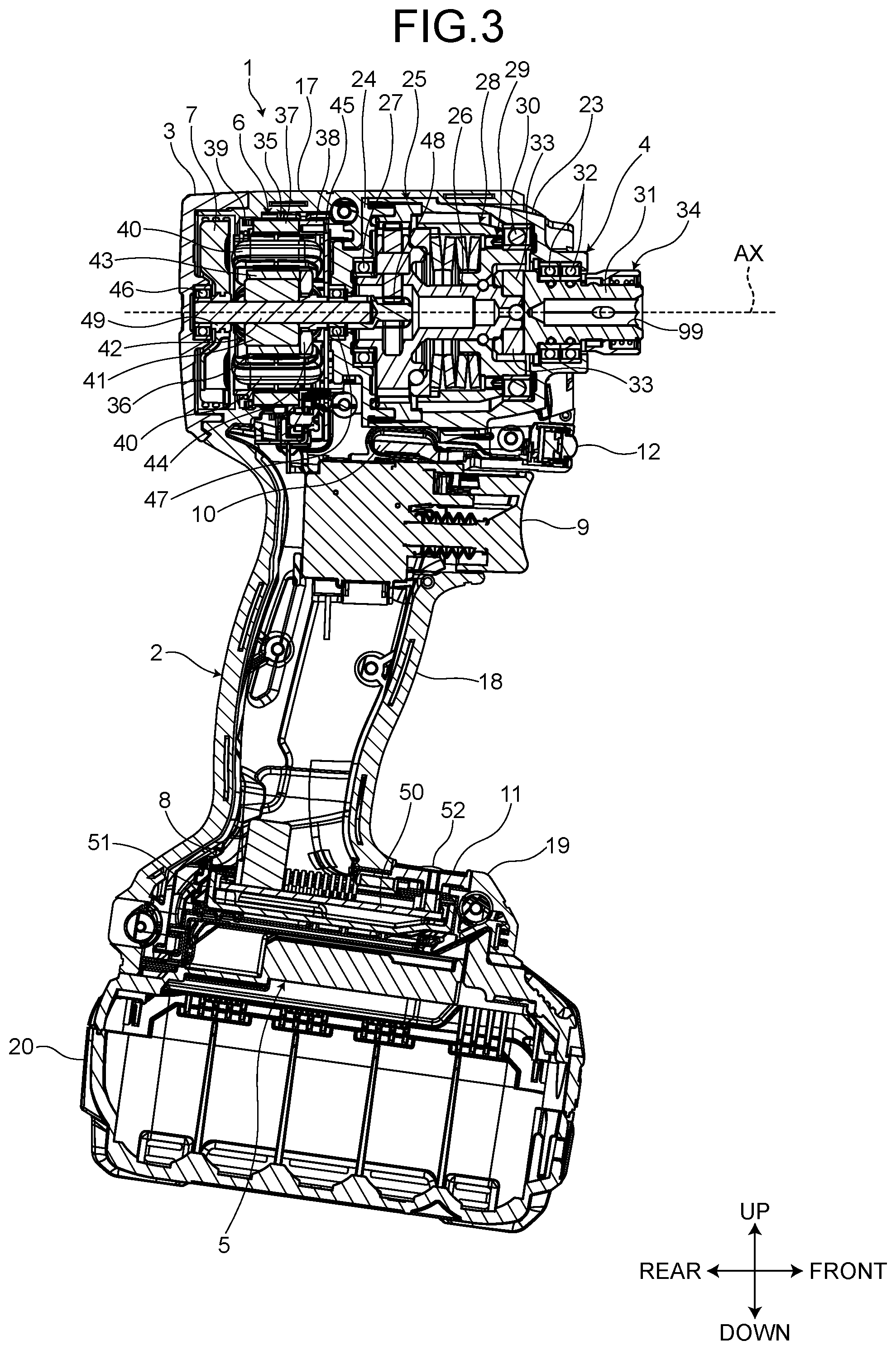 Patent US12134170 Figure 3 – Impact tool