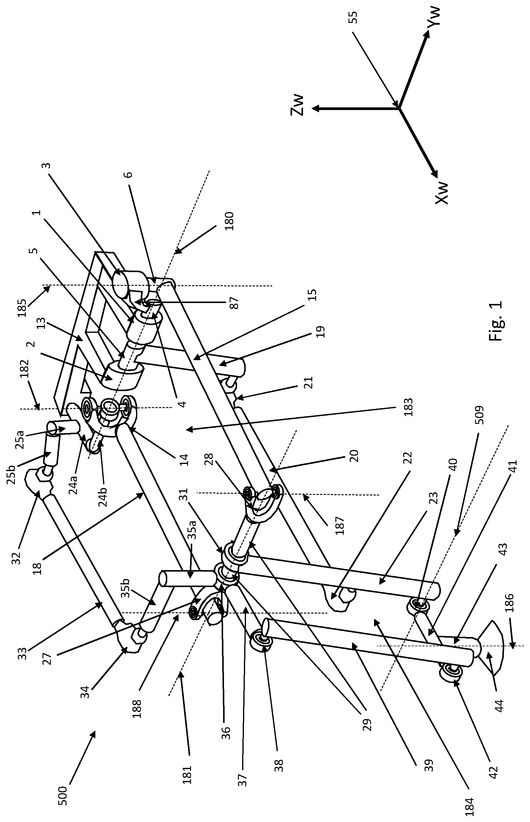 Patent US12134187 — Agile robot arm for positioning a tool with controlled orientation — Figure 1